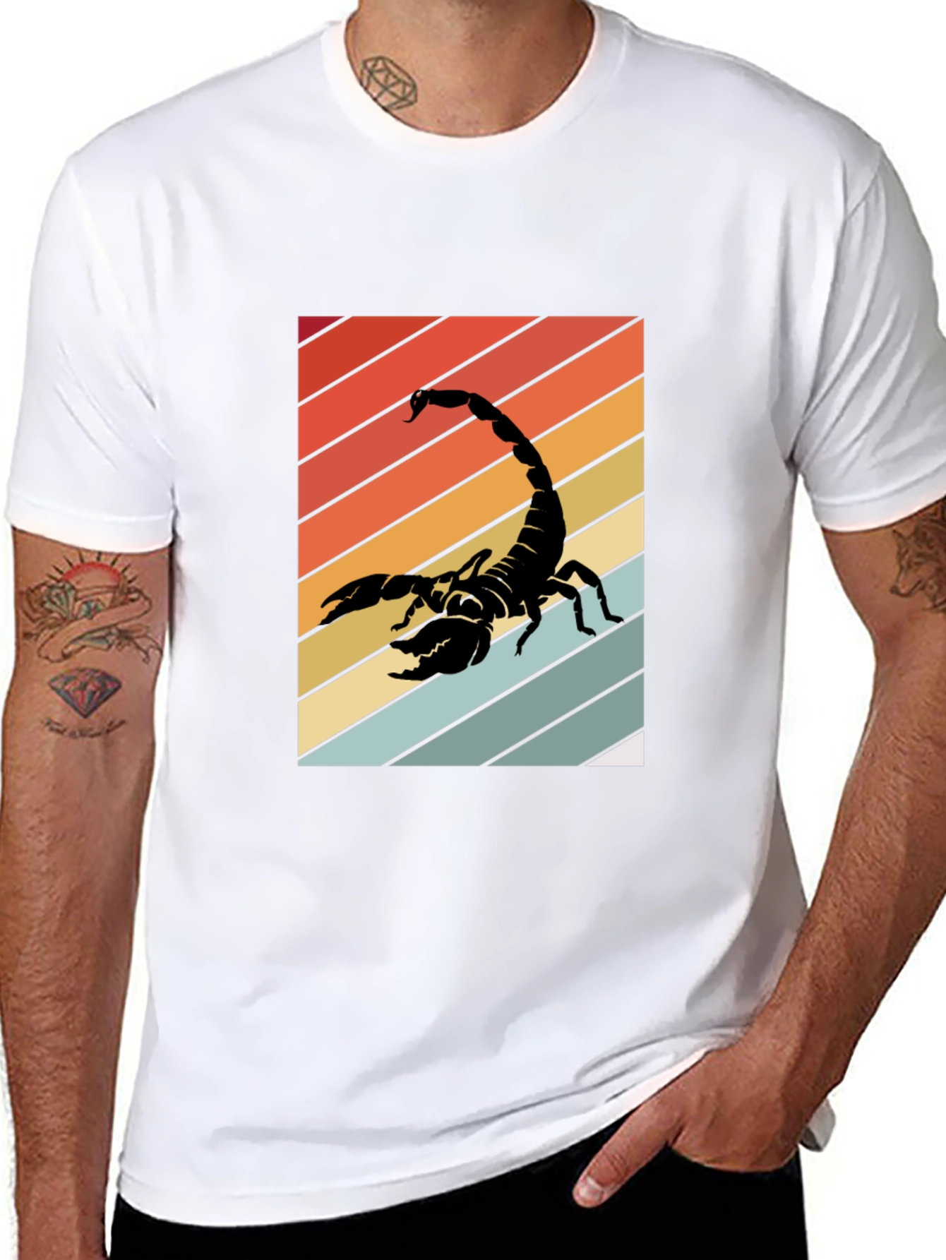 Black Retro Scorpion Graphic Tee - Black view 8