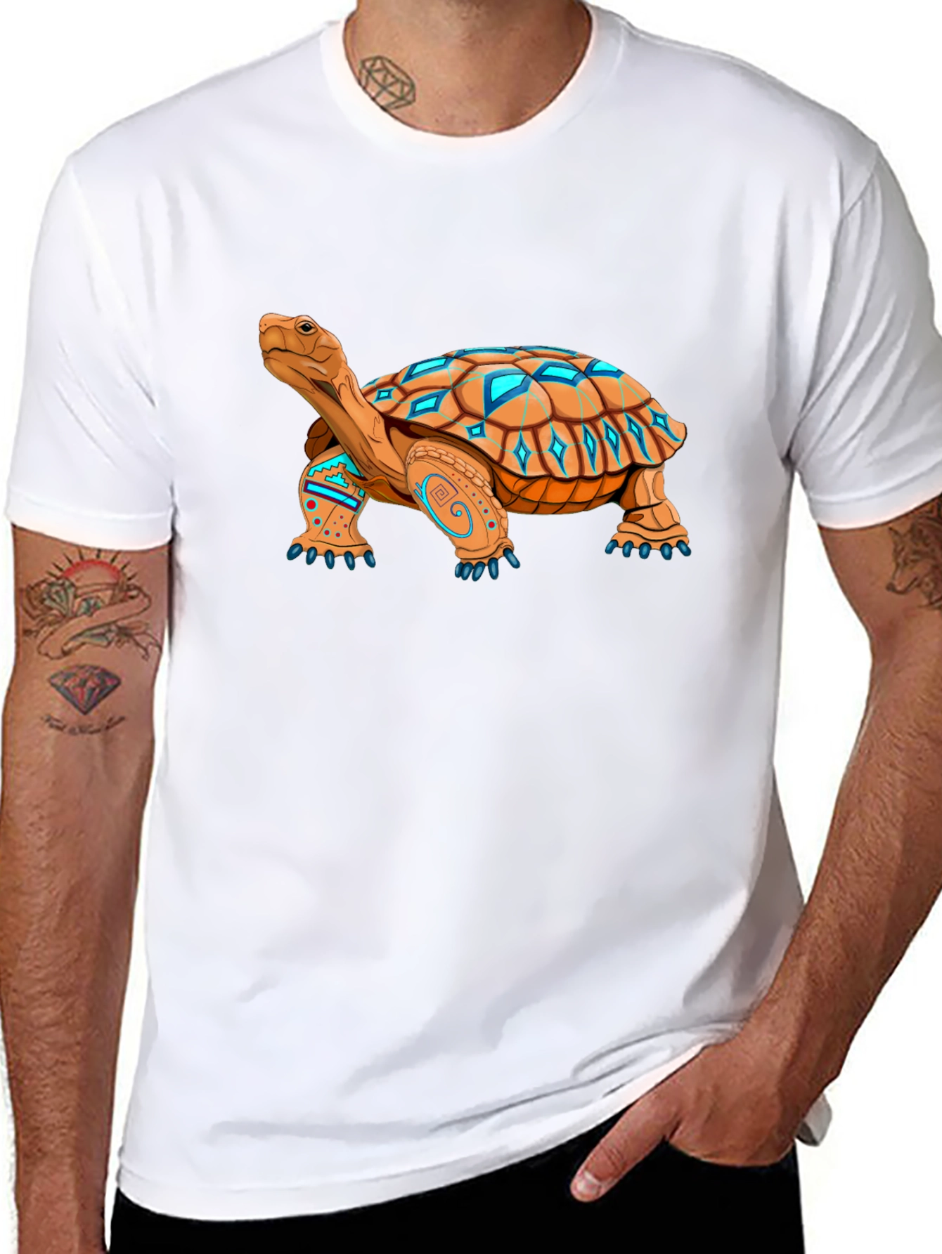 Black Turtle Graphic Black Tee - Unique Design view 8