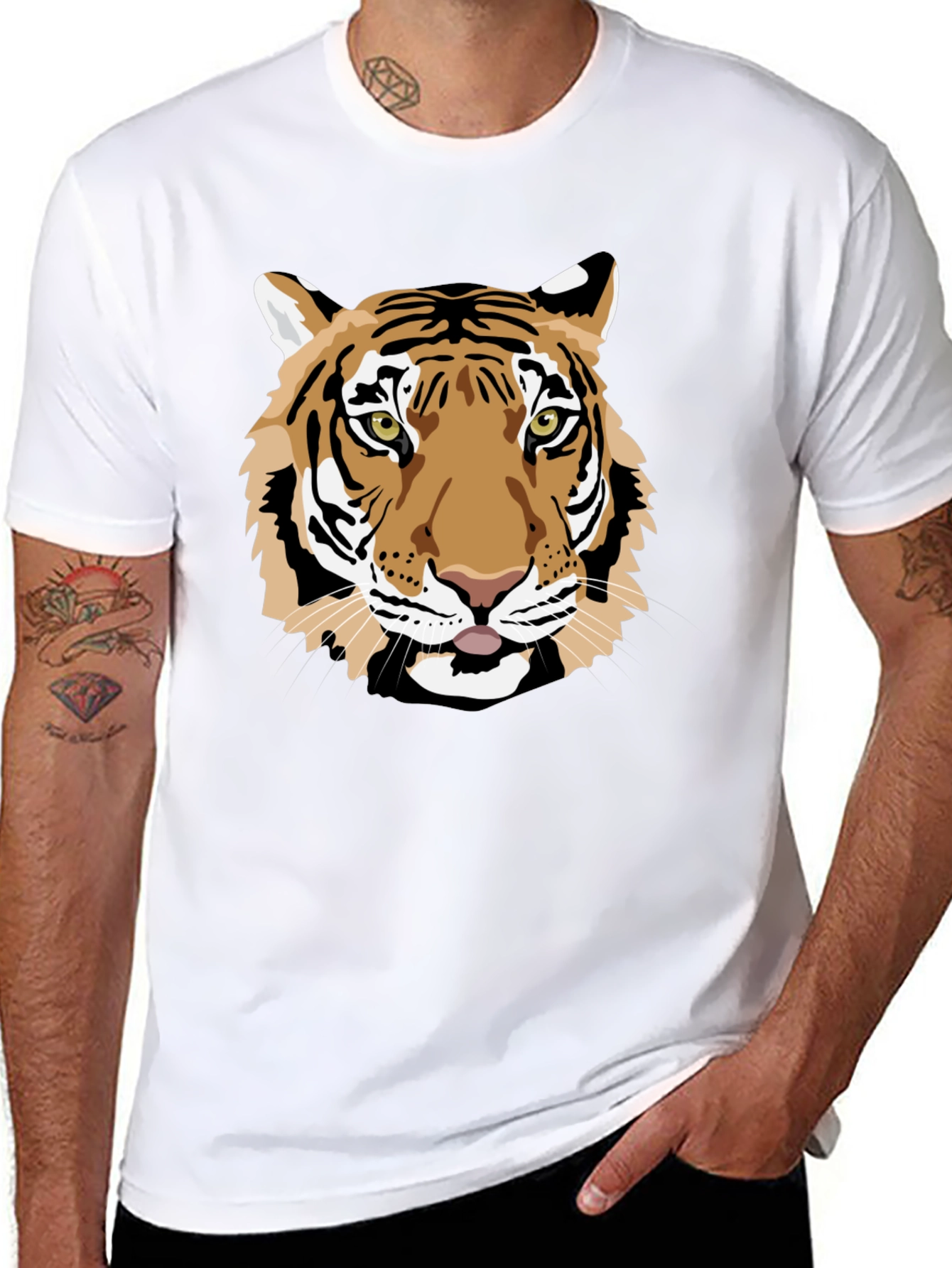Black Tiger Graphic Black Tee view 8