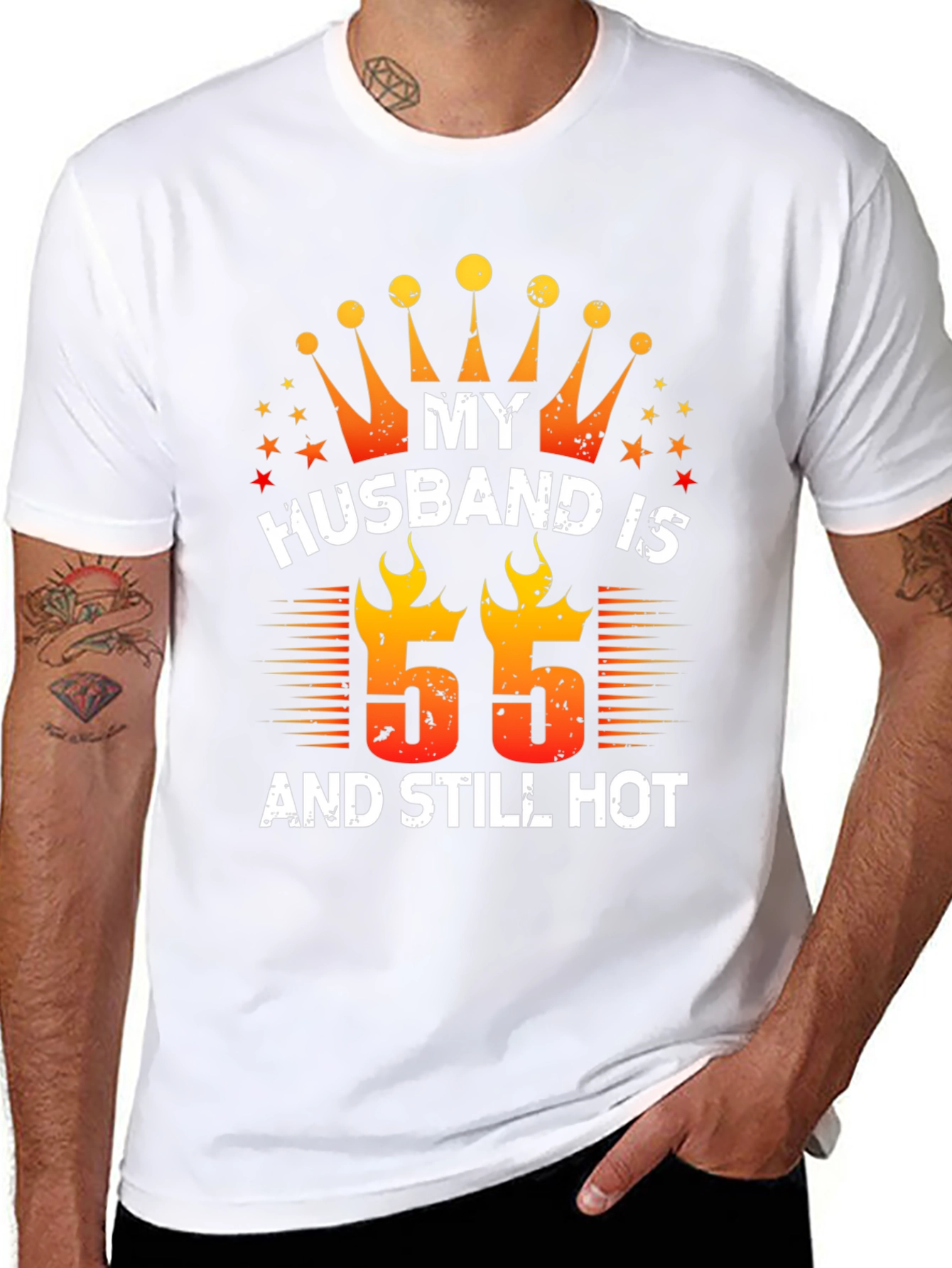 Black Husband Birthday "55" T-Shirt view 8