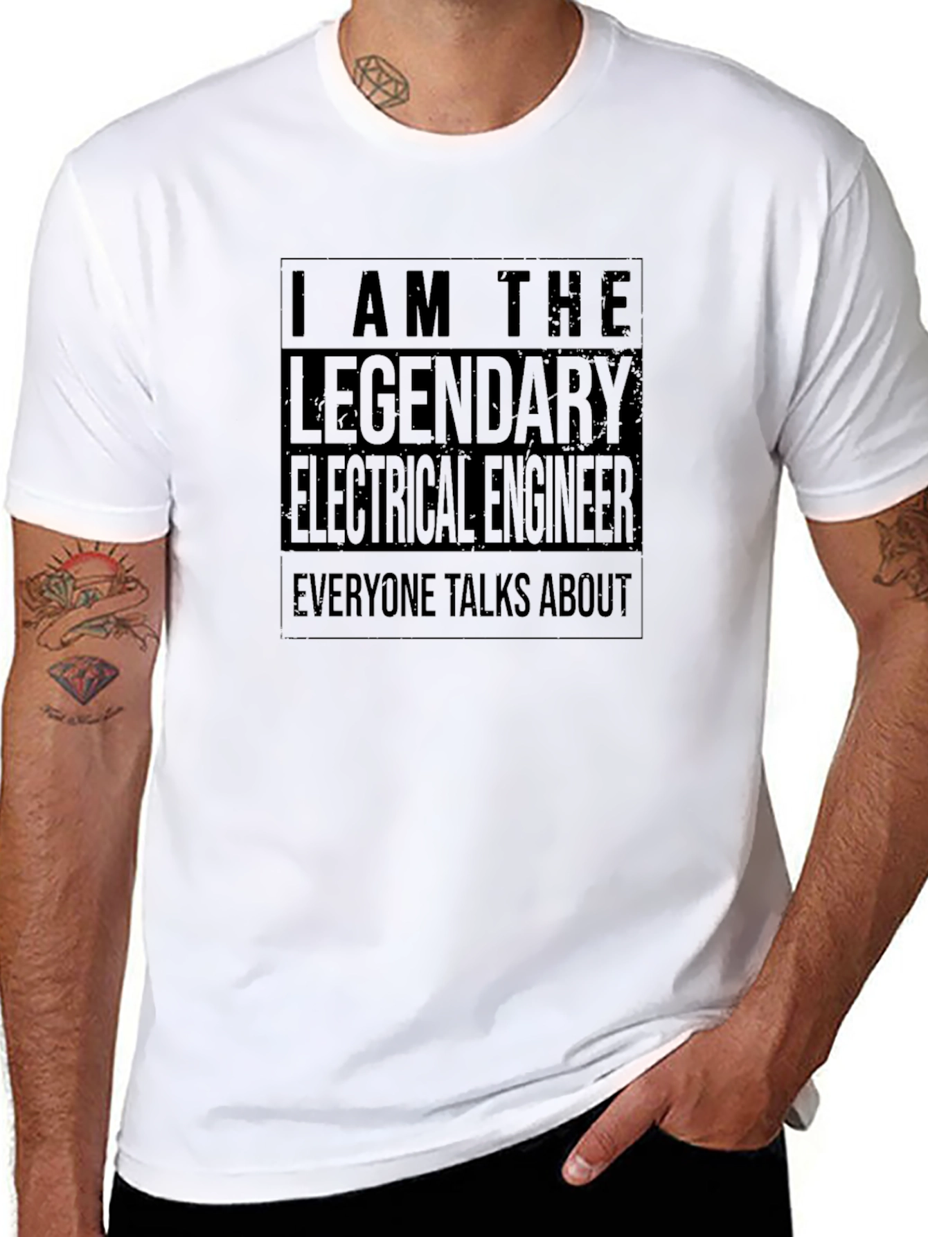 Black Legendary Electrical Engineer Black T-Shirt view 8