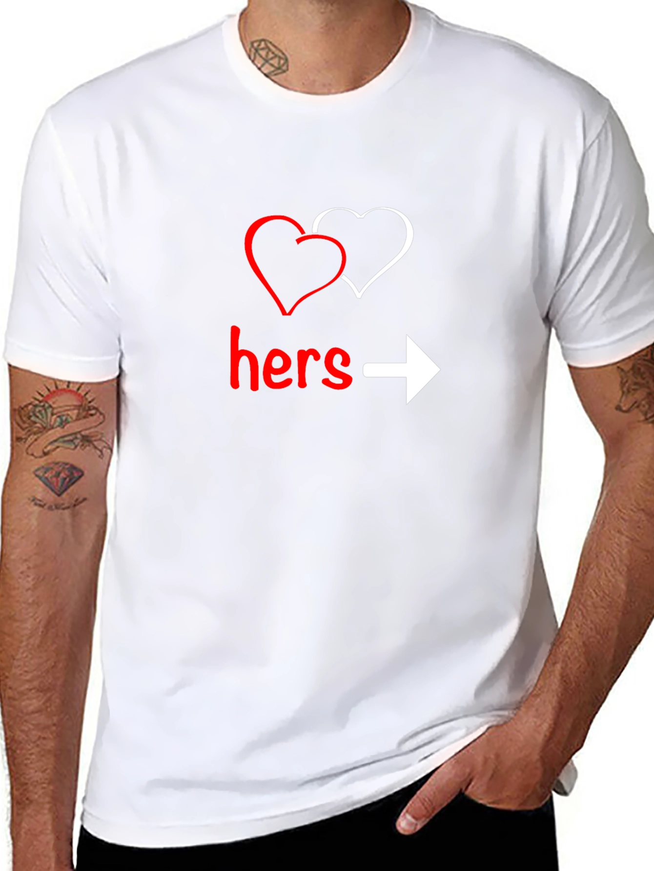 Black Hers Graphic T-Shirt - Valentine's Day Gift view 8