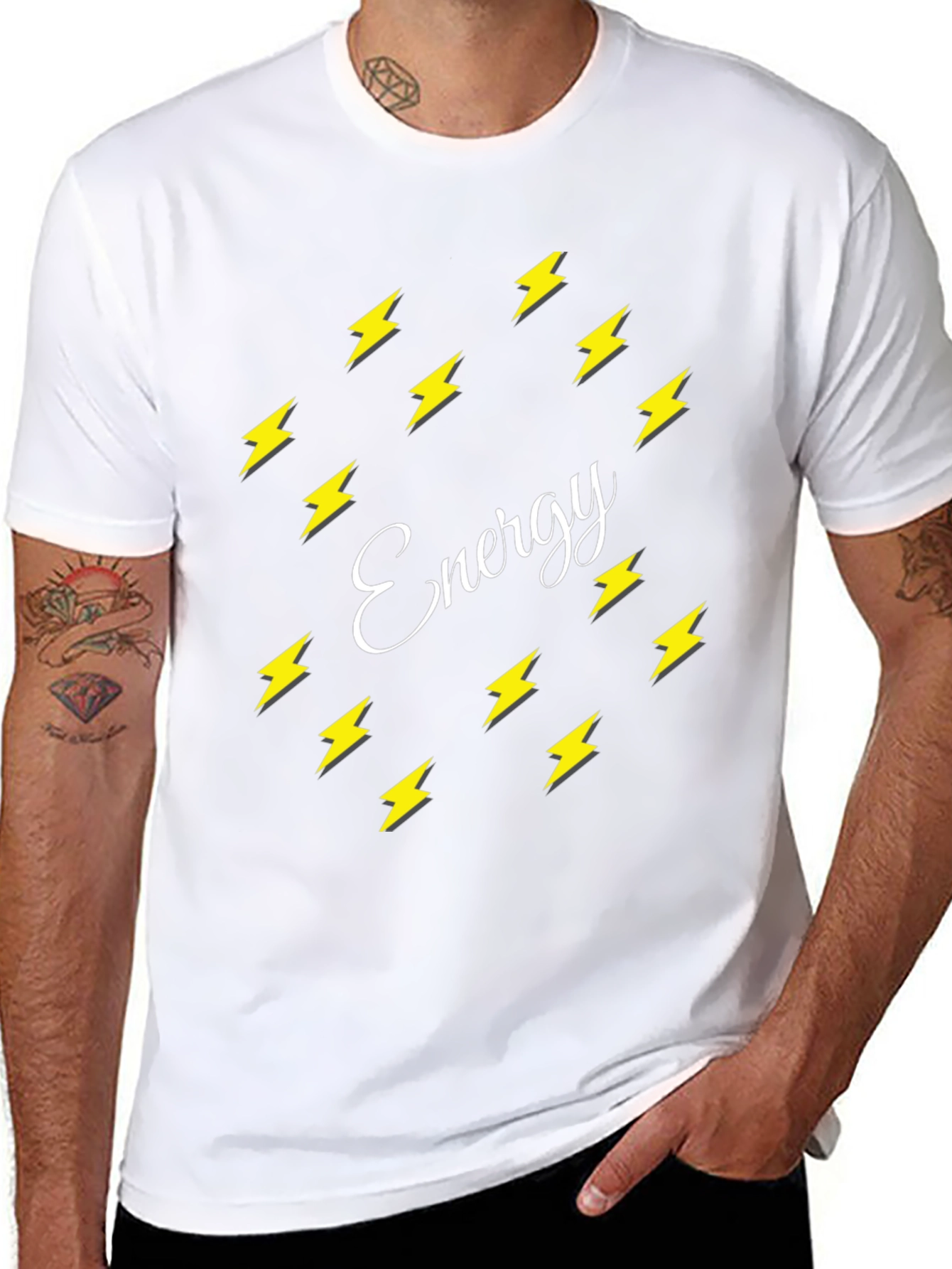 Black Energy Bolt T-Shirt - Stylish Graphic Tee view 8