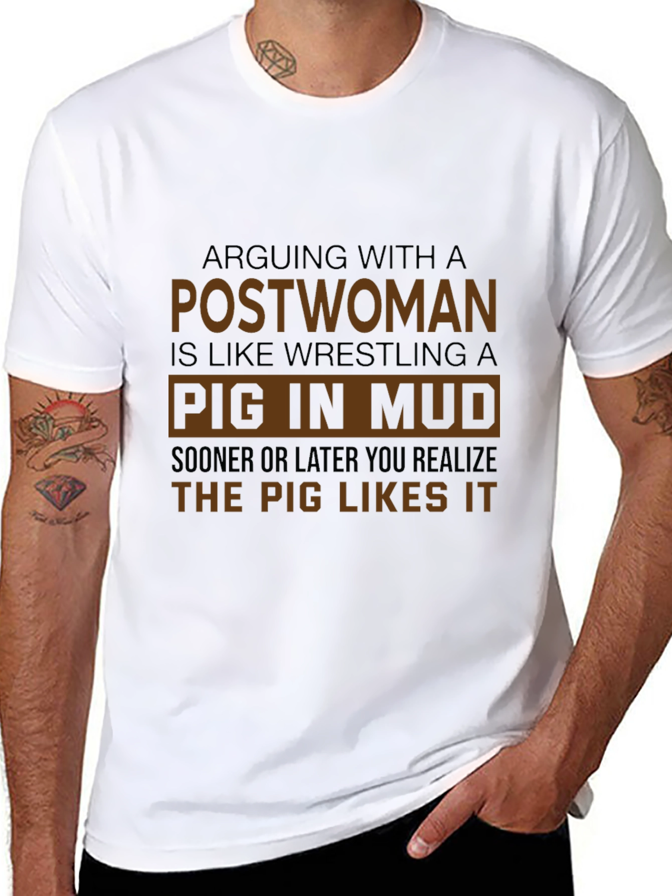 Black Arguing With a Postwoman T-Shirt view 8
