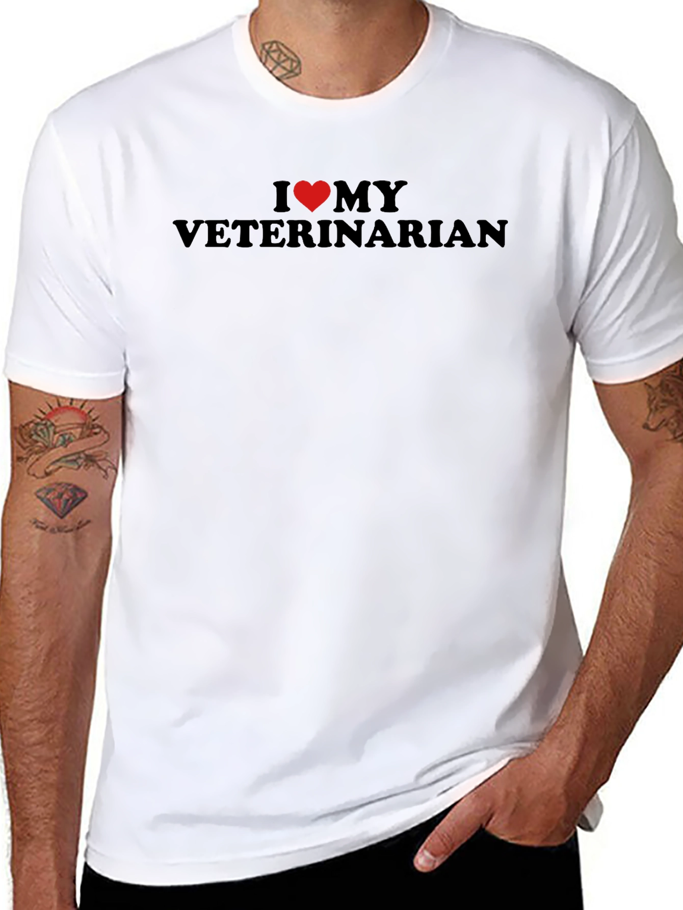 Black I Love My Veterinarian Black T-Shirt view 8