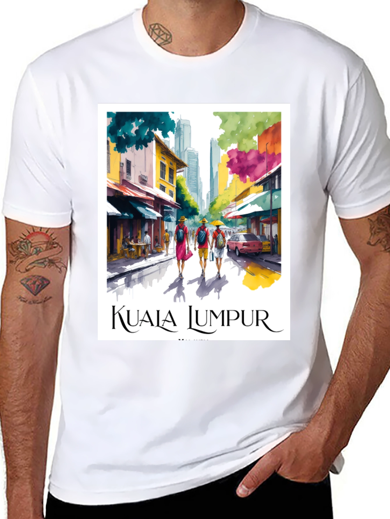 Black Kuala Lumpur Travel T-Shirt view 8