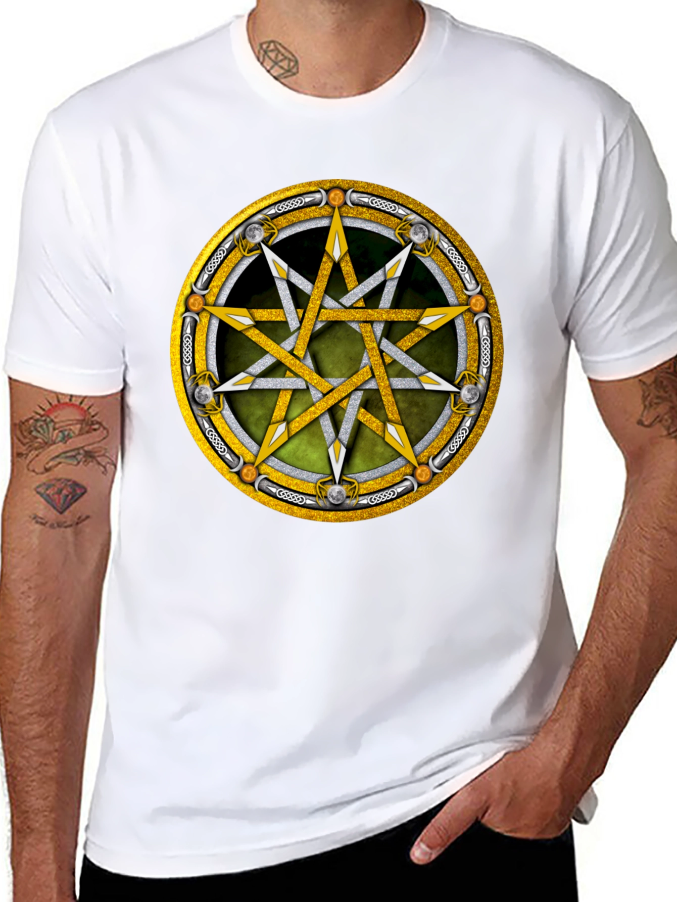 Black Occult Star Graphic Tee - Black view 8