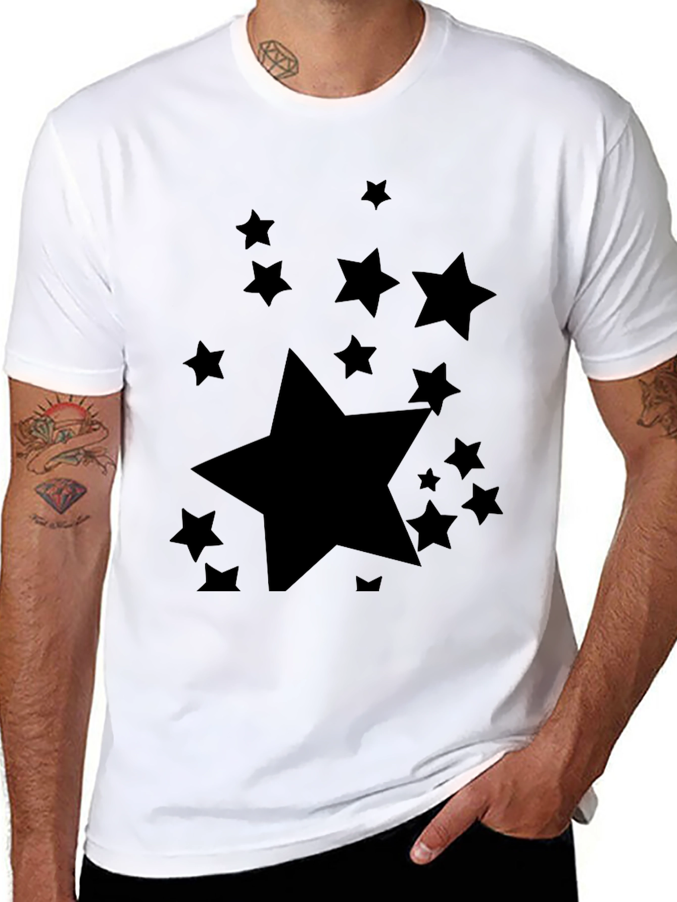 Black Starry Night Black T-Shirt view 8