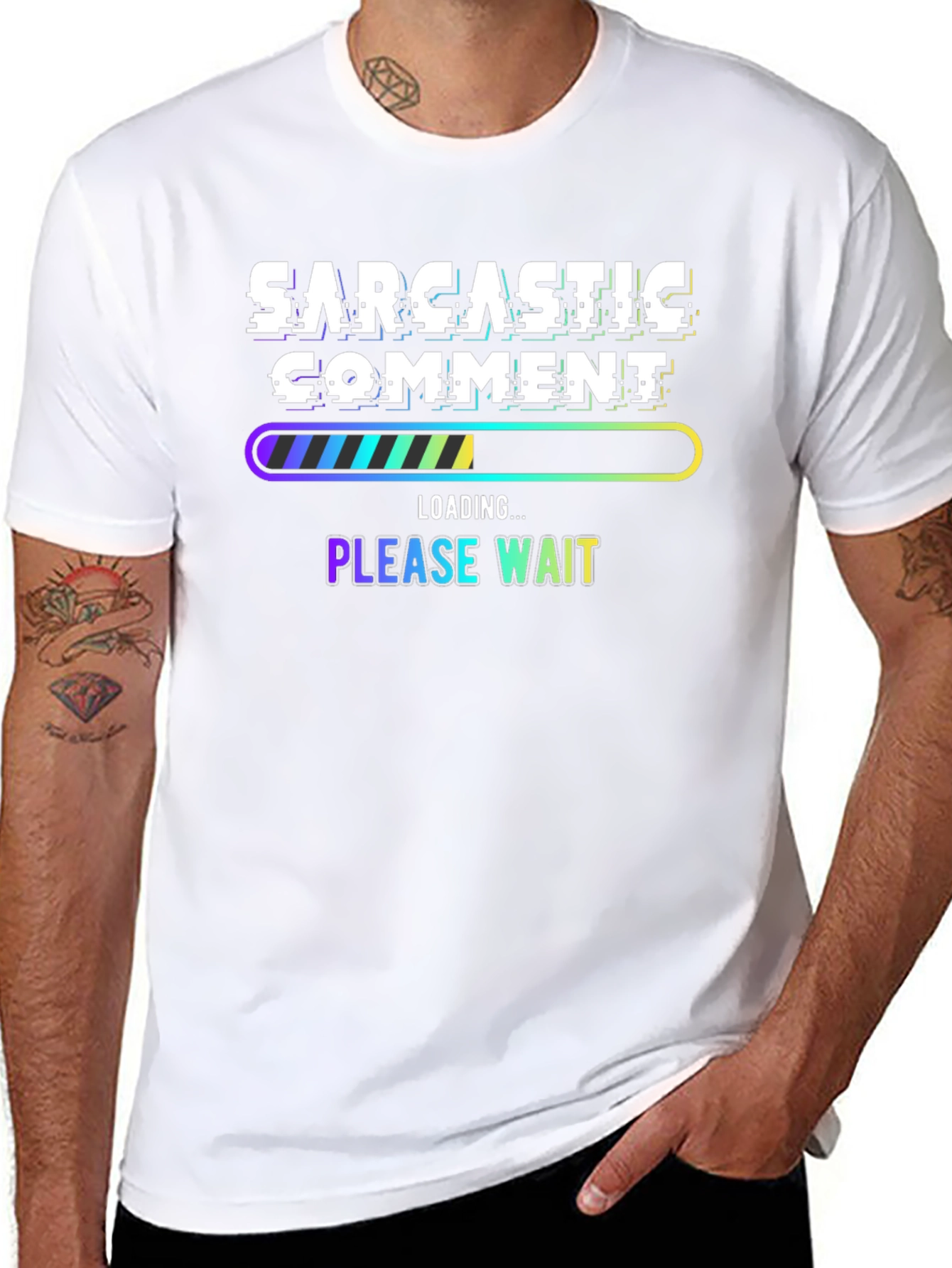 Black Sarcastic Comment Loading Funny T-Shirt view 8