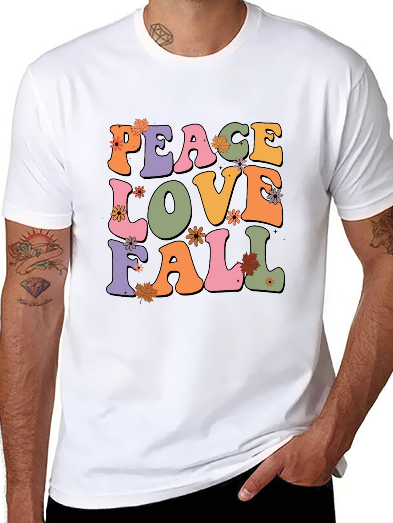 Black Peace Love Fall Graphic Tee view 8