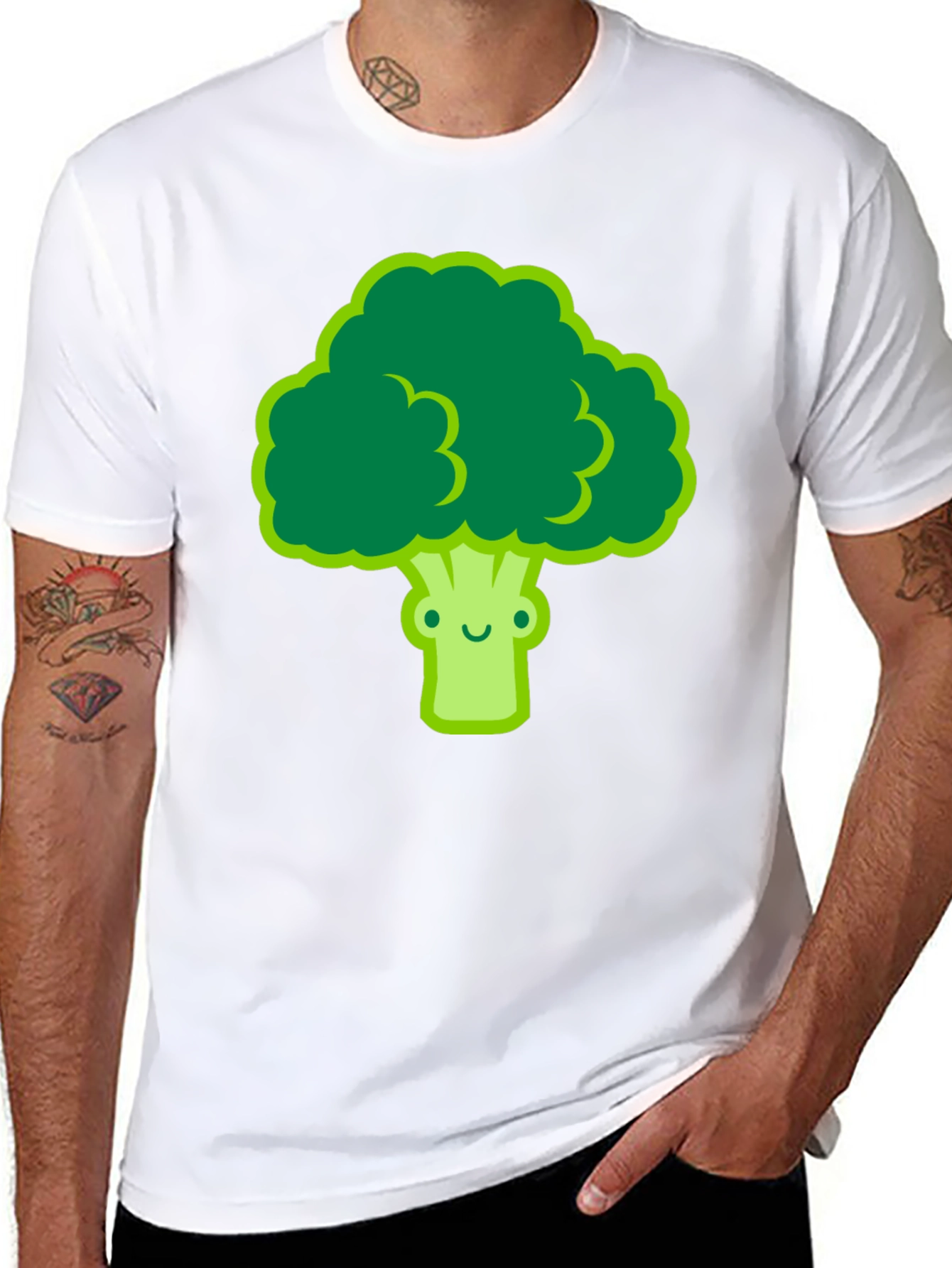 Cute Broccoli Graphic Tee - Black T-Shirt - 8