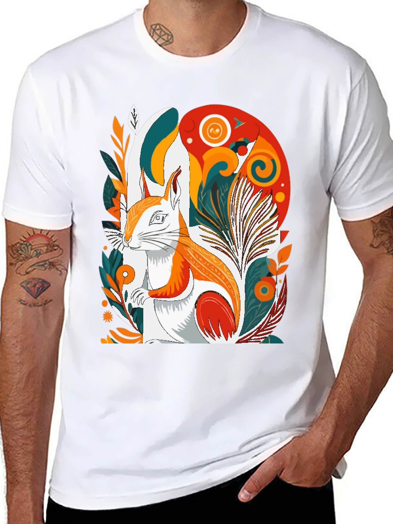 Black Squirrel Graphic Tee - Artistic Design, Modern Style view 8