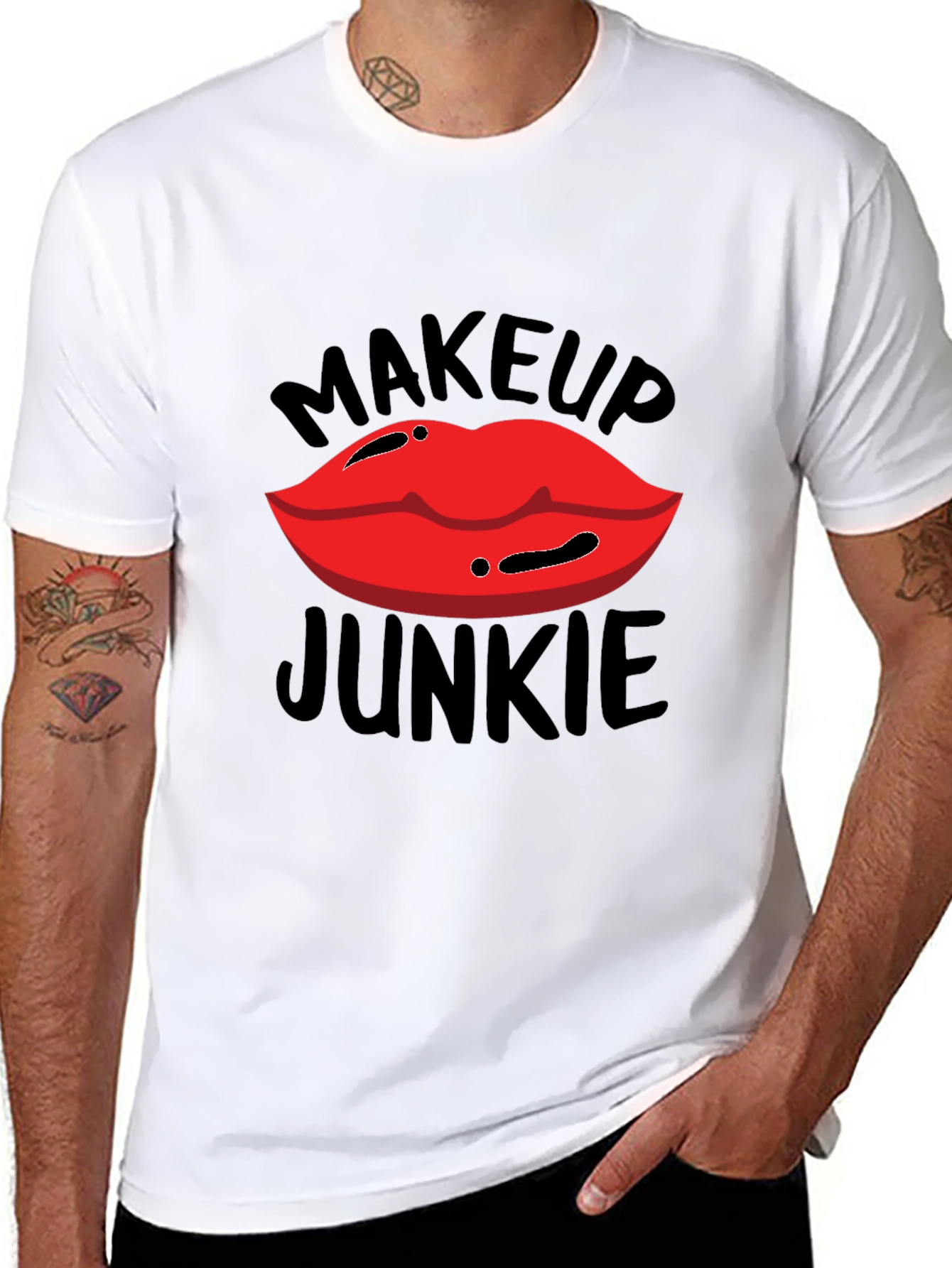 Black Makeup Junkie Graphic T-Shirt view 8