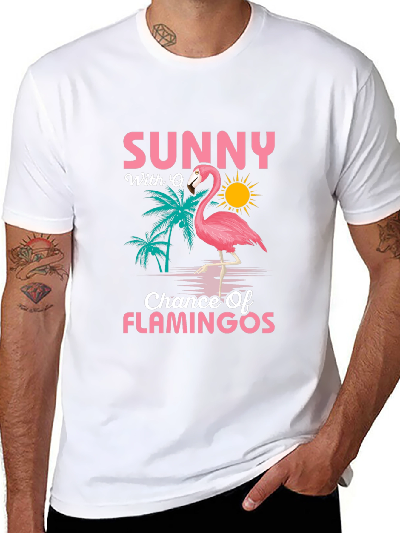 Sunny Flamingo Graphic T-Shirt - 8