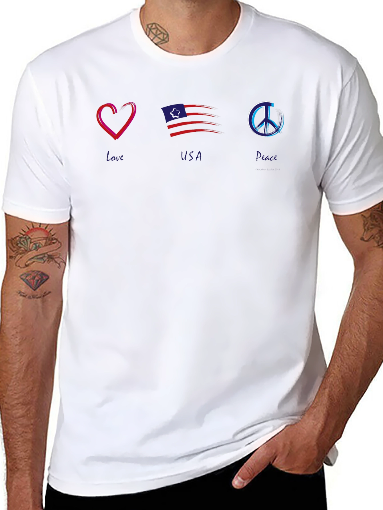 Black Love USA Peace Graphic T-Shirt view 8