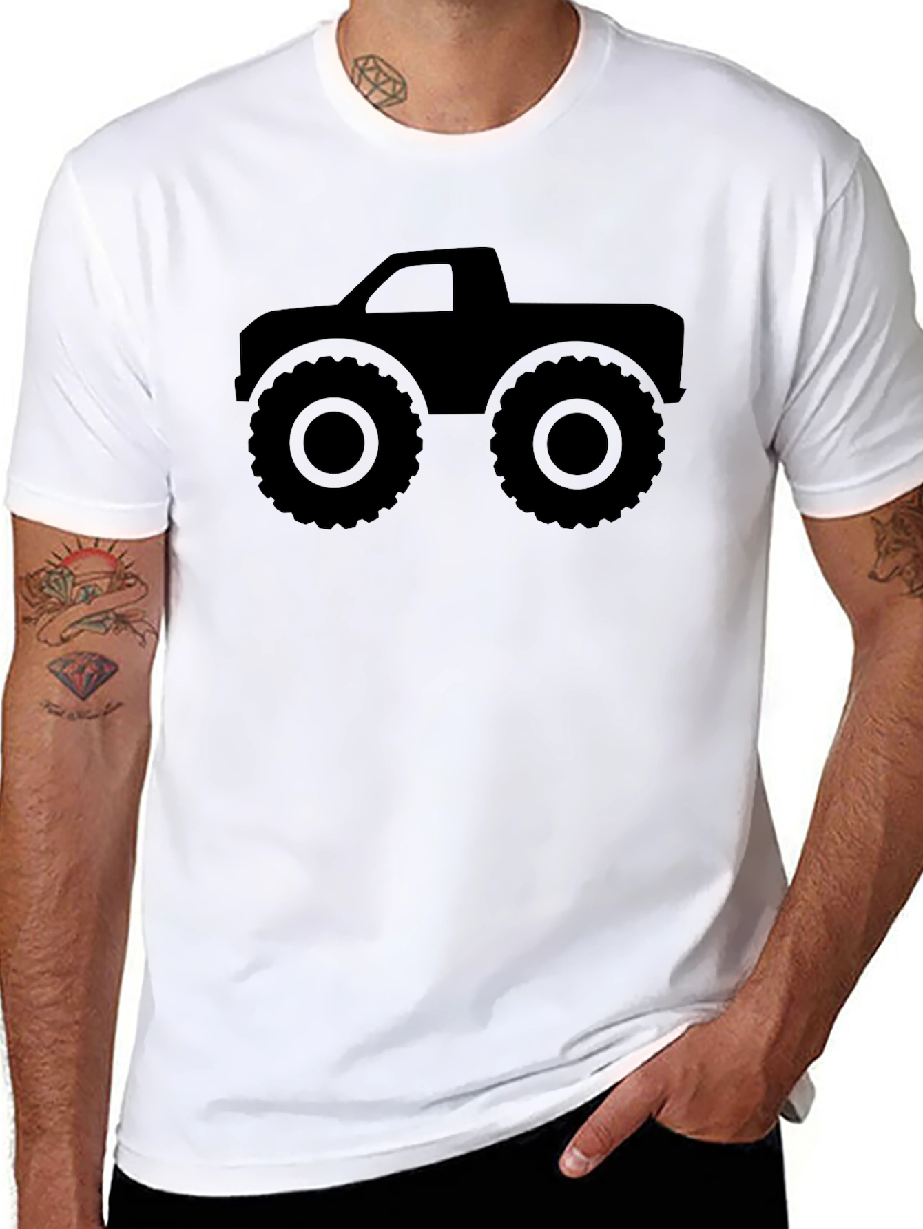 Black Monster Truck Graphic Black T-Shirt view 8