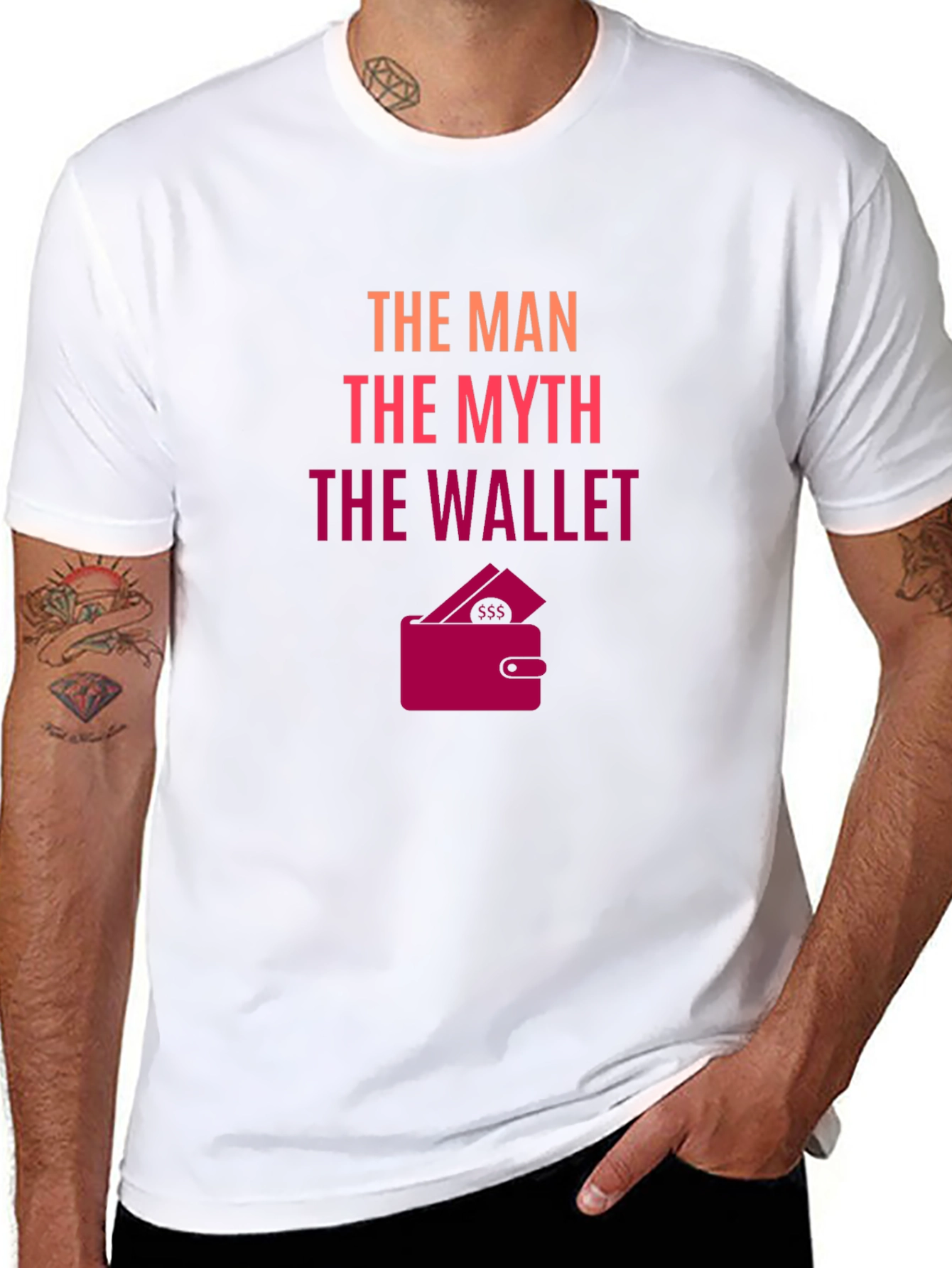 Black The Man, The Myth, The Wallet - Novelty T-Shirt view 8