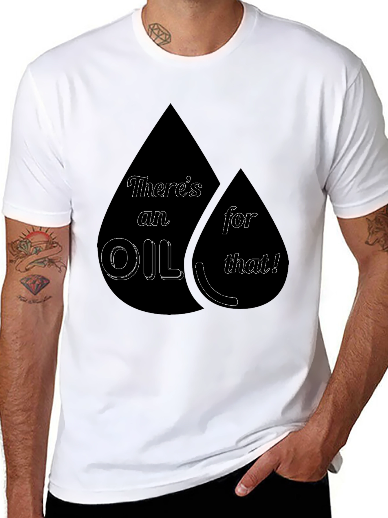 Black There's an Oil for That! T-Shirt view 8