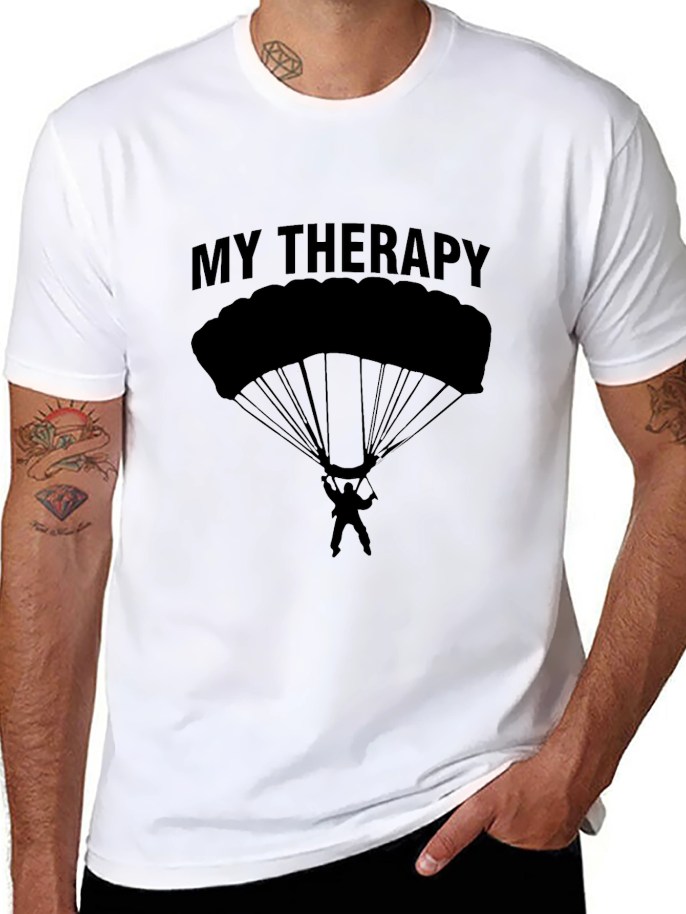 Black My Therapy Parachute T-Shirt view 8
