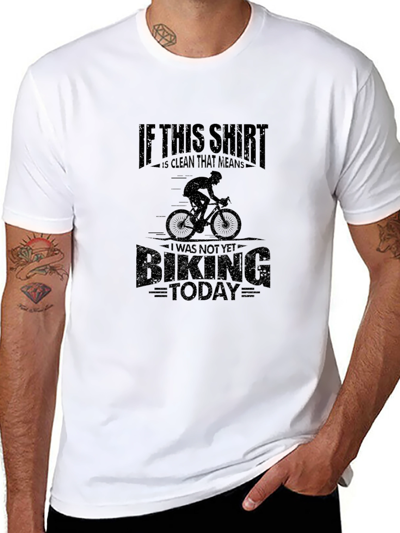 Black Funny Cycling T-Shirt: If This Shirt Is Clean view 8