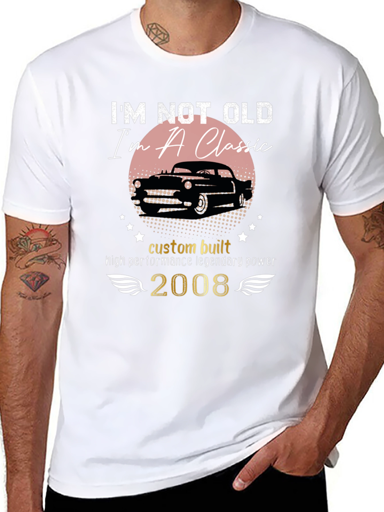 Black Classic Car T-Shirt - I'm Not Old, I'm A Classic! view 8