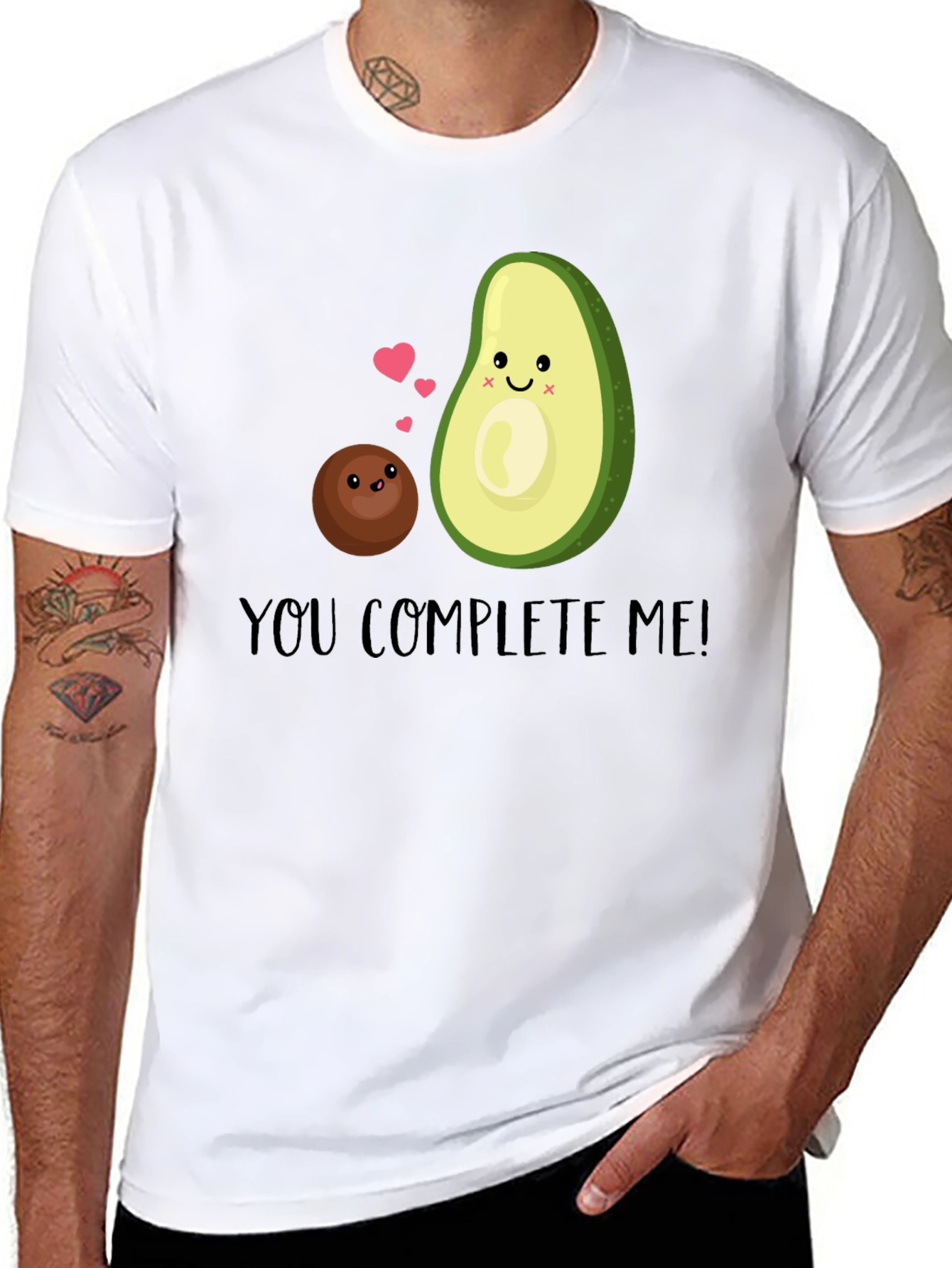Black You Complete Me Avocado T-Shirt view 8