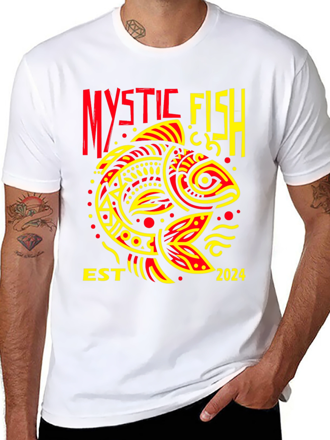 Black Mystic Fish EST 2024 Graphic Tee view 8