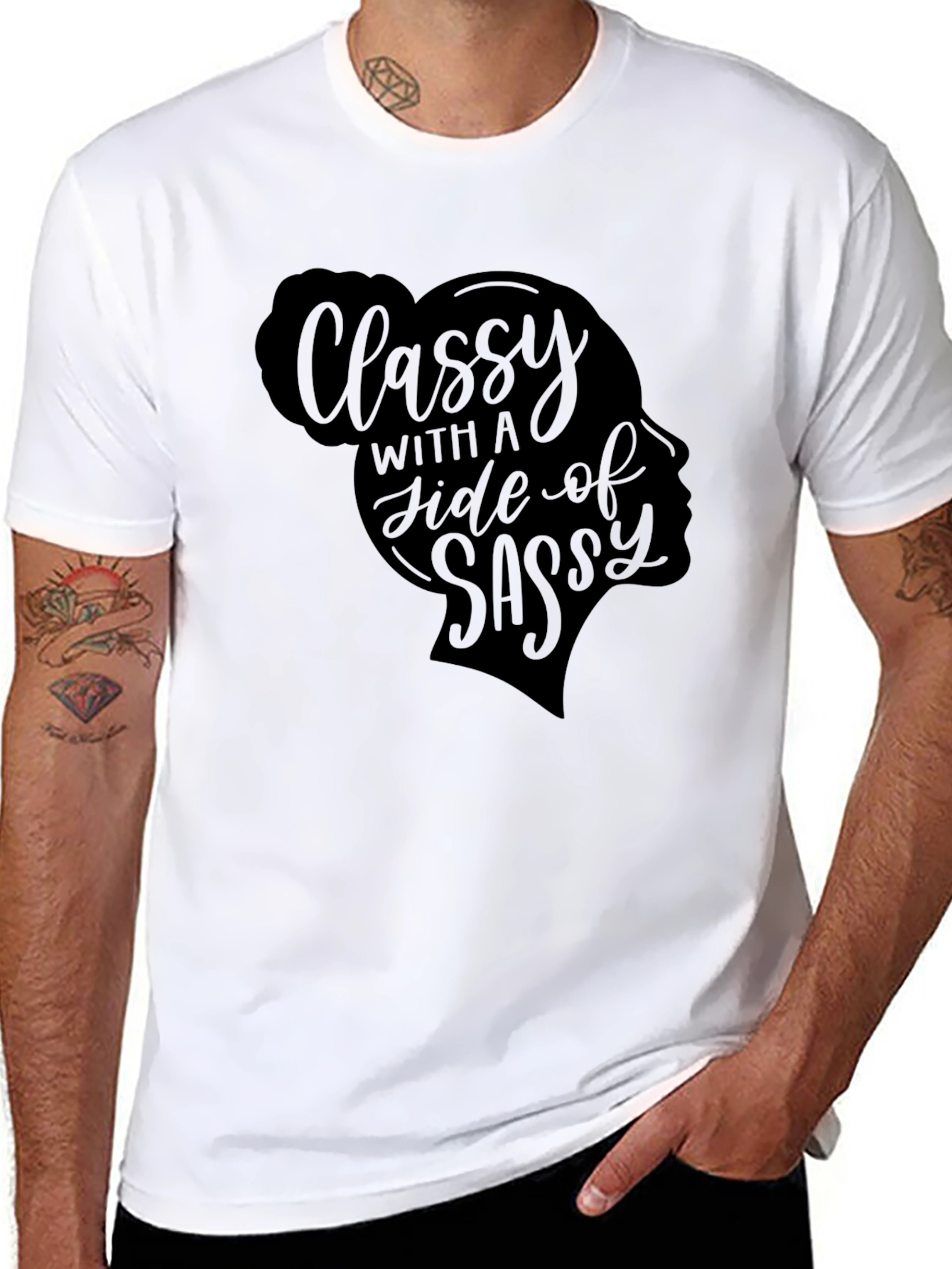 Black Classy With A Side Of Sassy Graphic Tee view 8