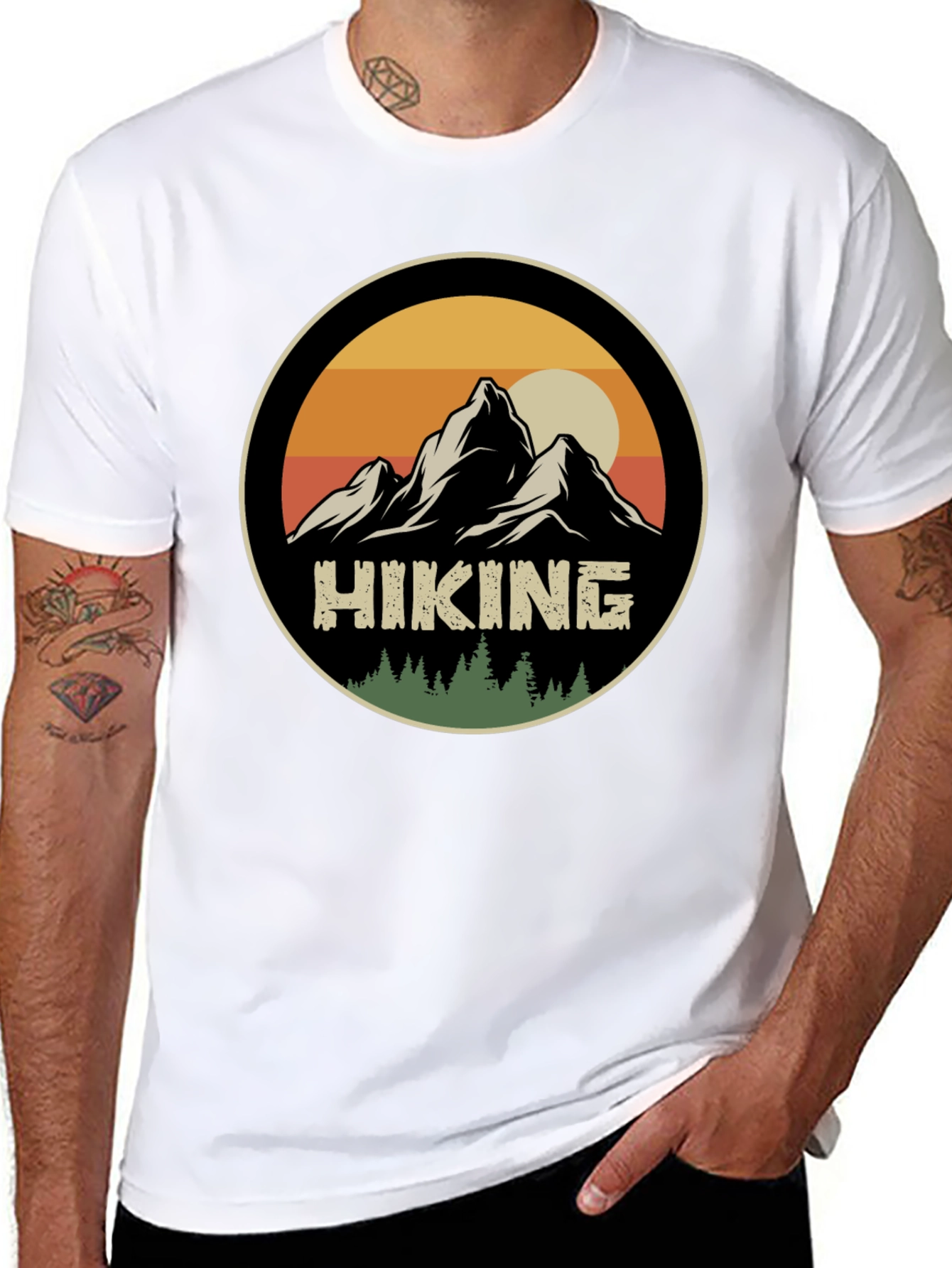 Black Hiking Adventure T-Shirt - Mountain Graphic Tee view 8
