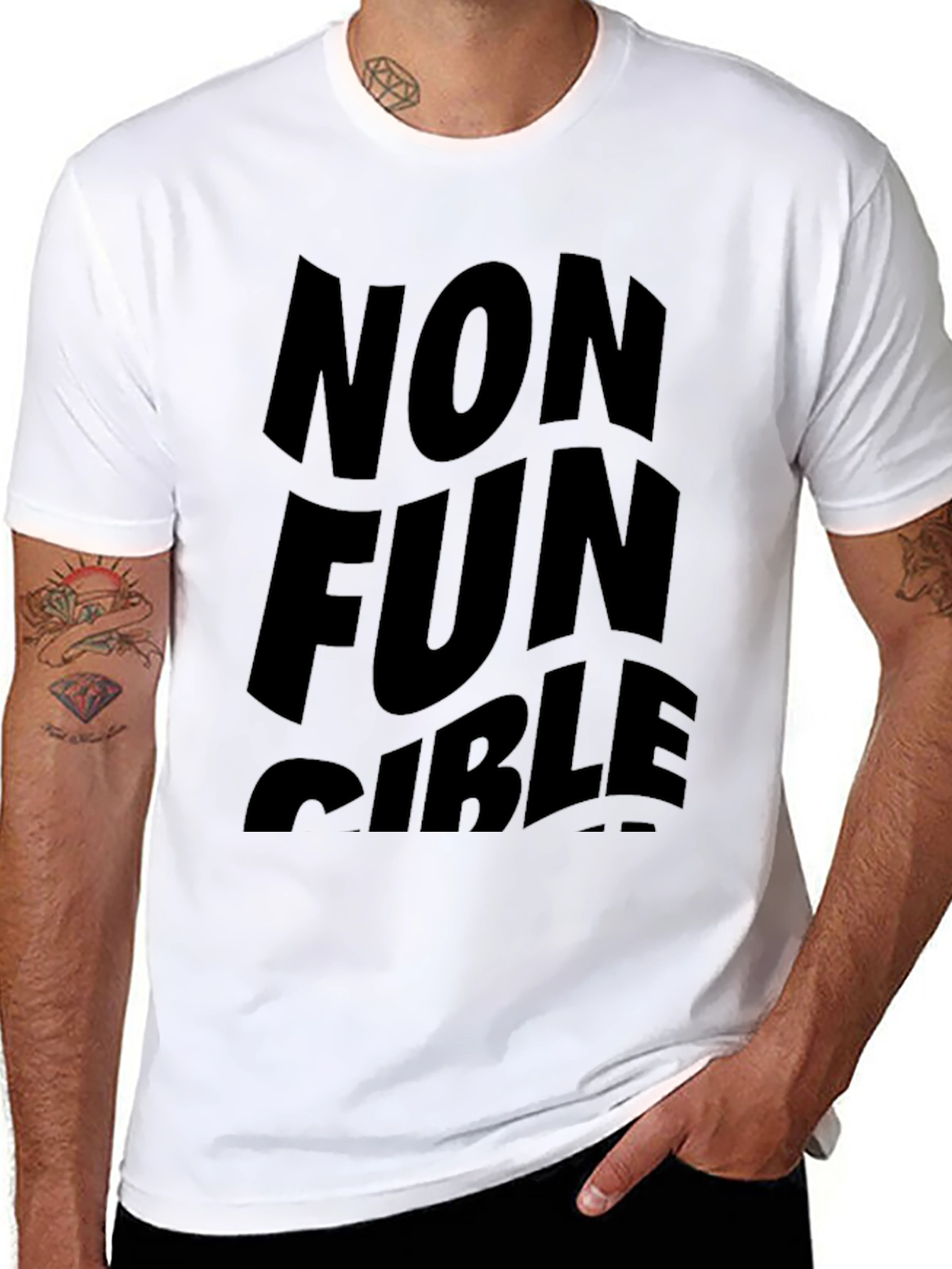 Black Non Fun Gible Black T-Shirt view 8