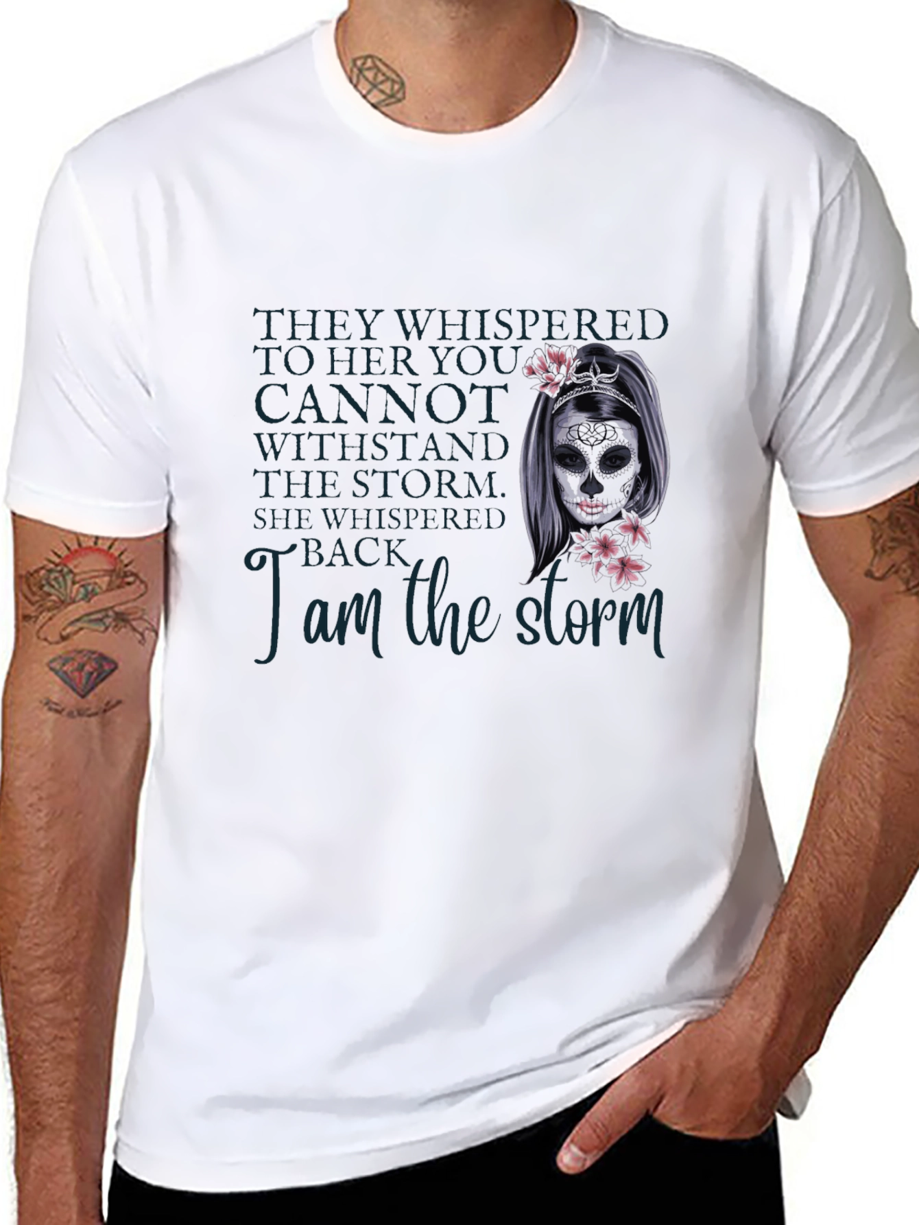 Black I am the Storm Graphic T-Shirt - Dark view 8
