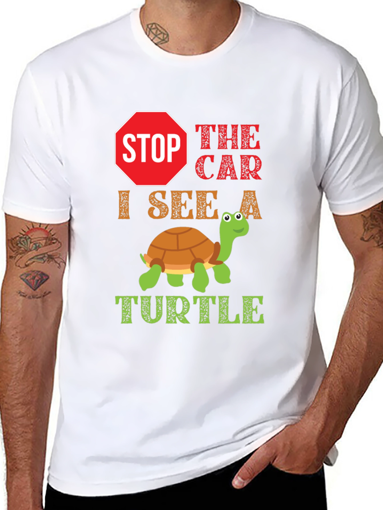 Black Stop the Car, Turtle T-Shirt view 8