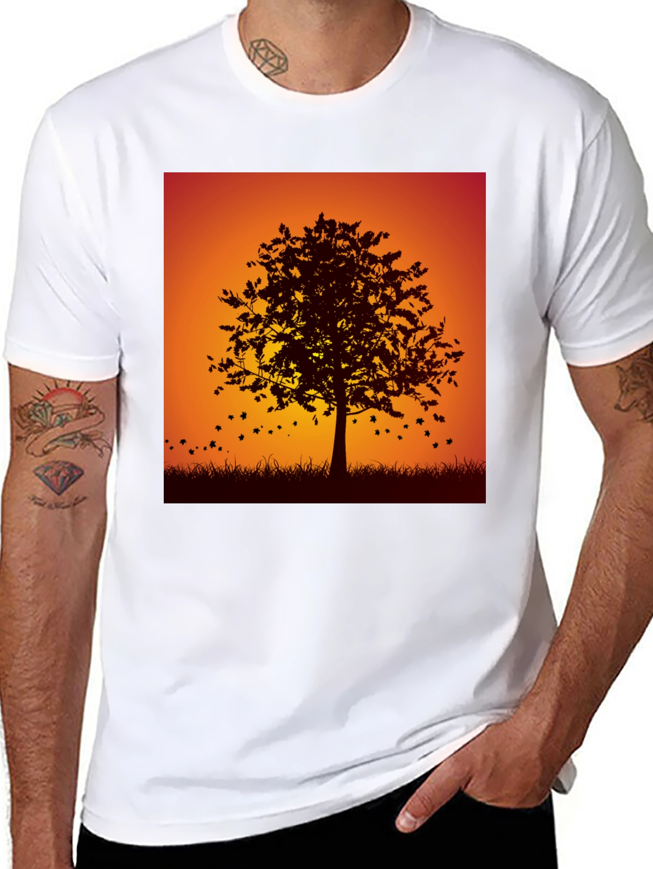 Black Autumn Tree Graphic Tee - Stylish Fall Design view 8