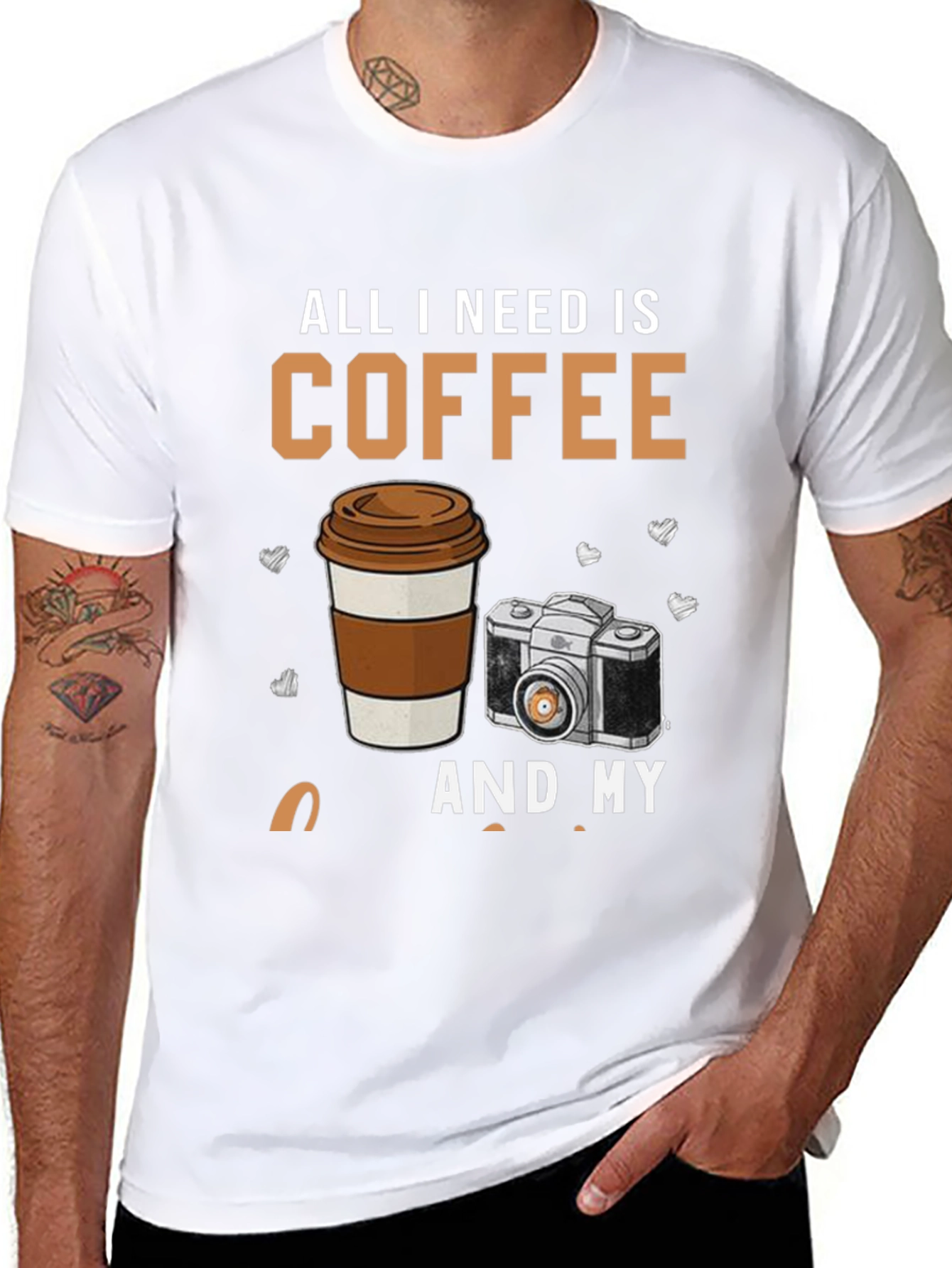 Black Coffee & Camera Graphic T-Shirt view 8