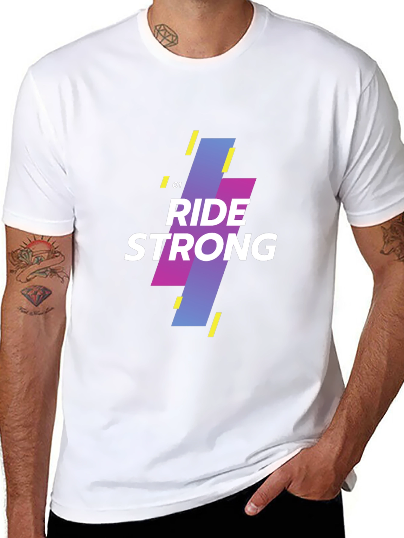 Black Ride Strong Graphic Tee - Modern Design view 8