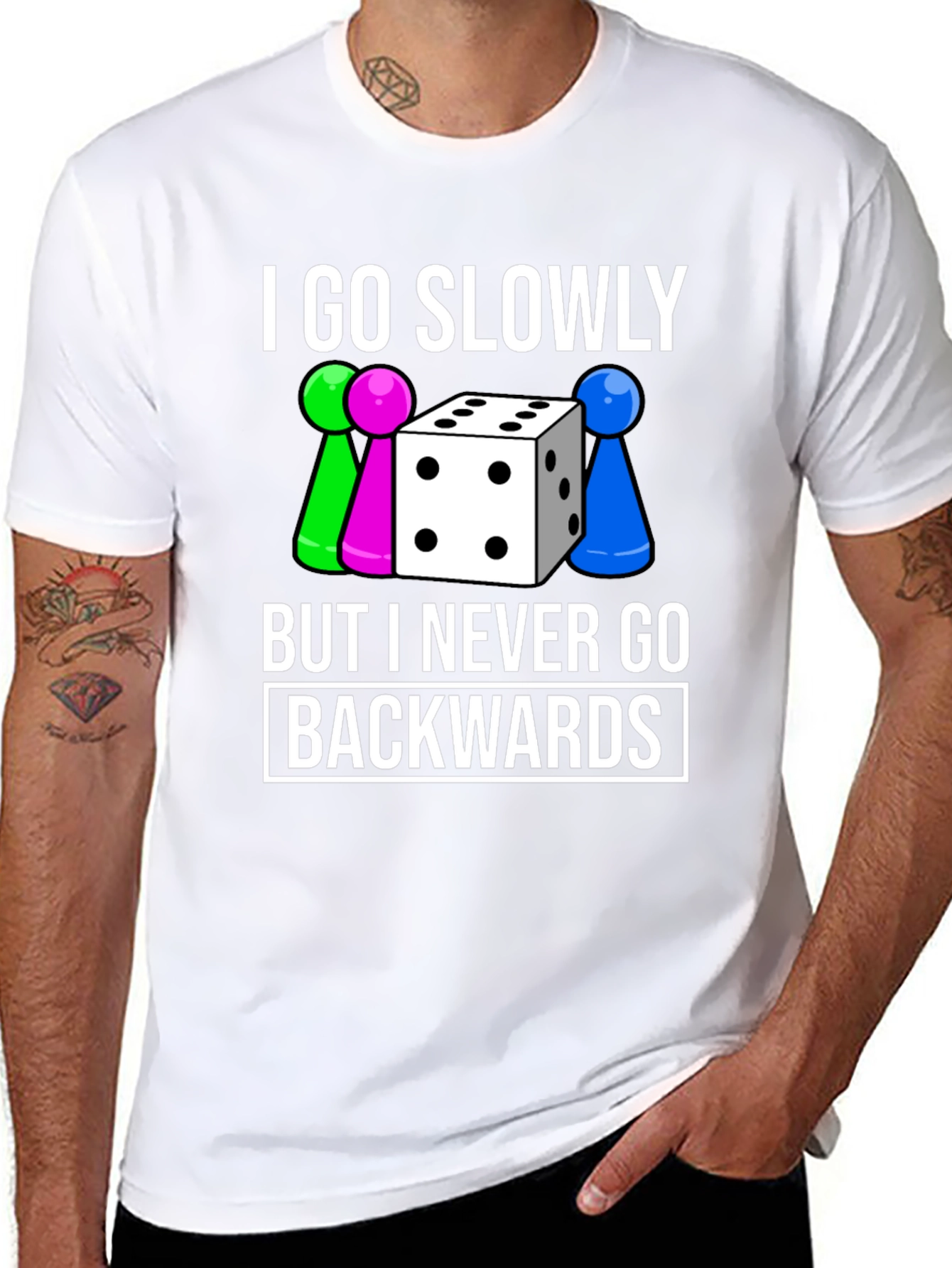 Black Go Slowly T-Shirt - Never Backwards view 8