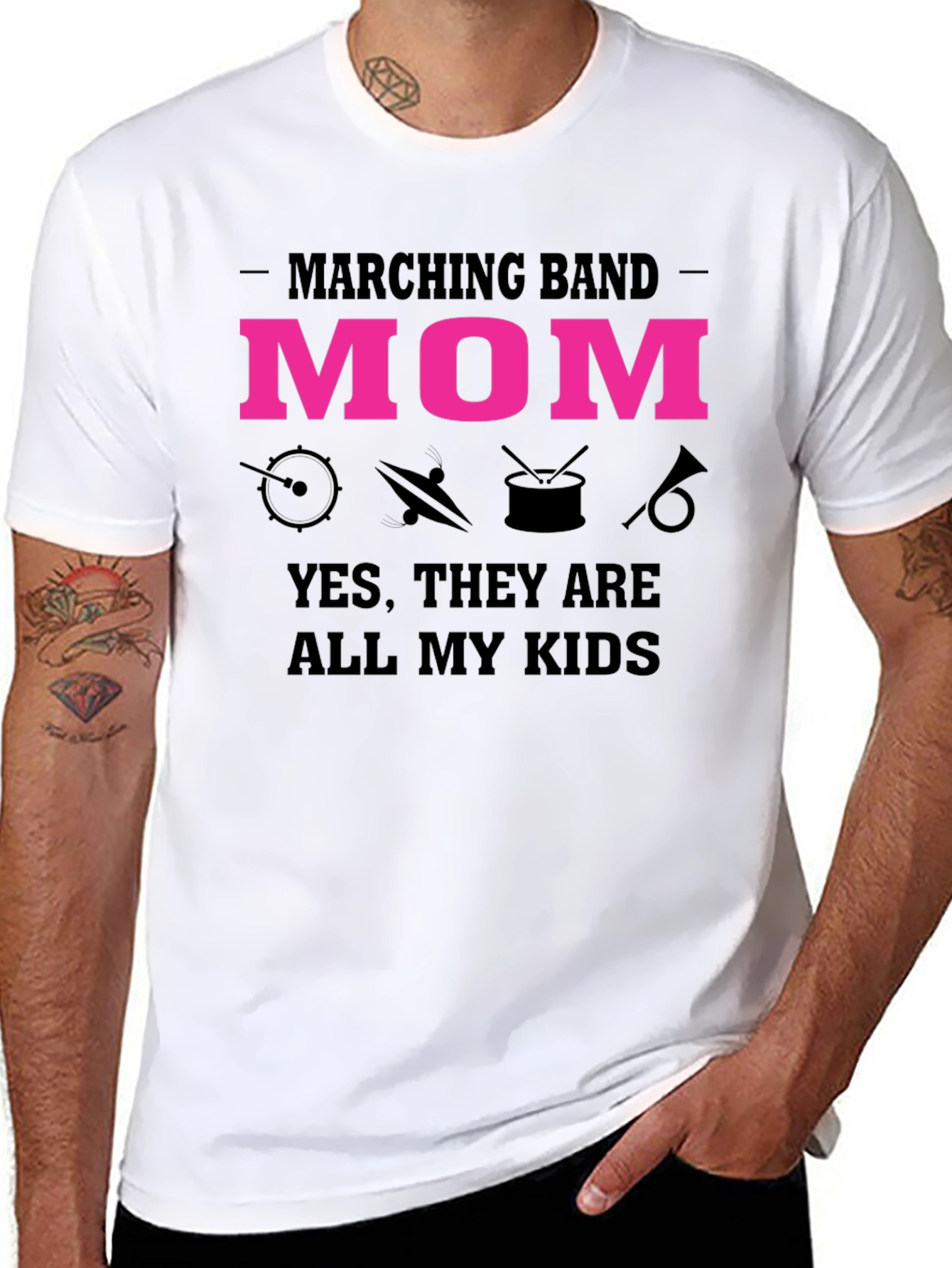 Black Marching Band Mom Graphic T-Shirt view 8