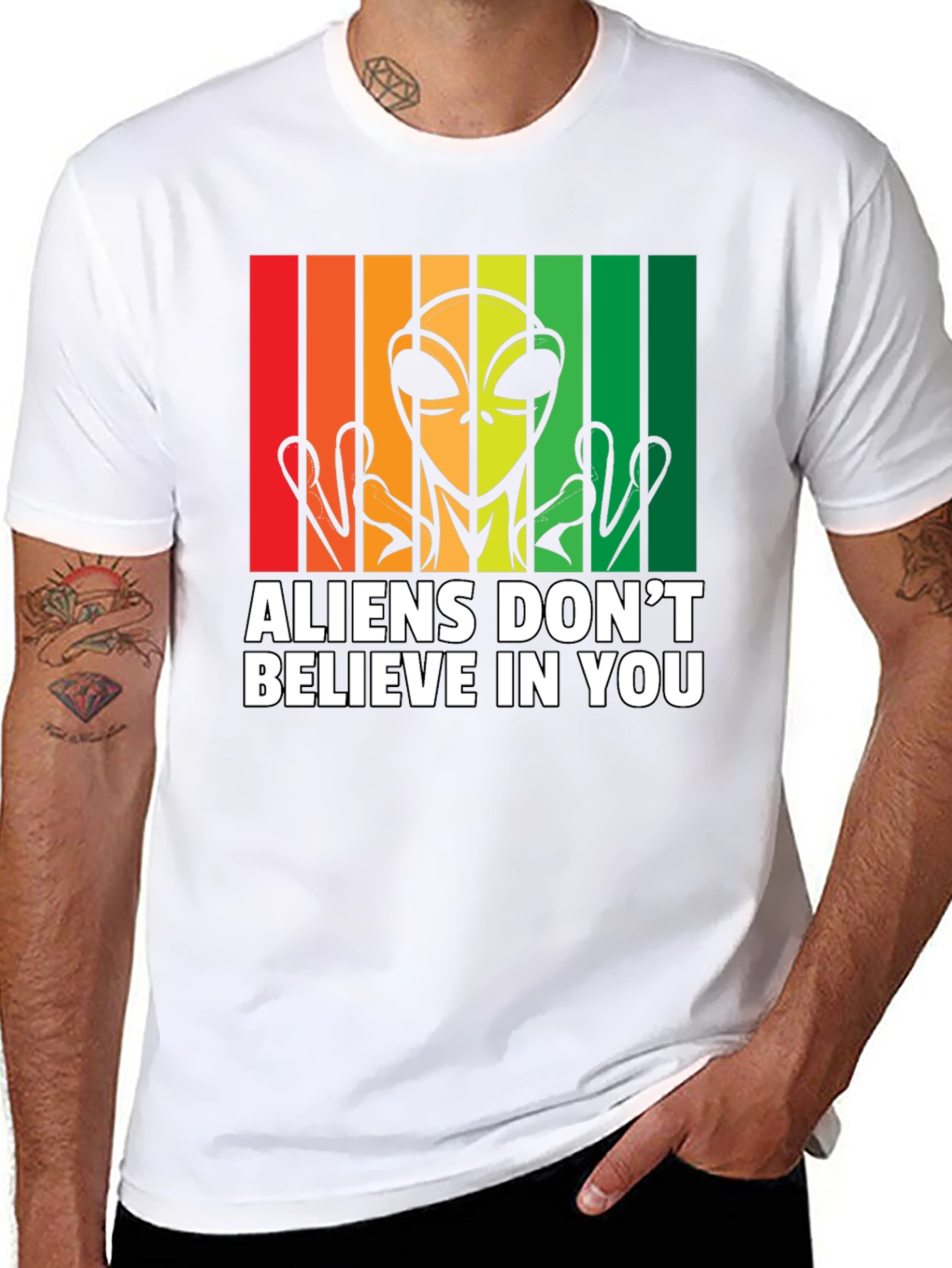 Black Aliens Don't Believe in You Graphic Tee view 8