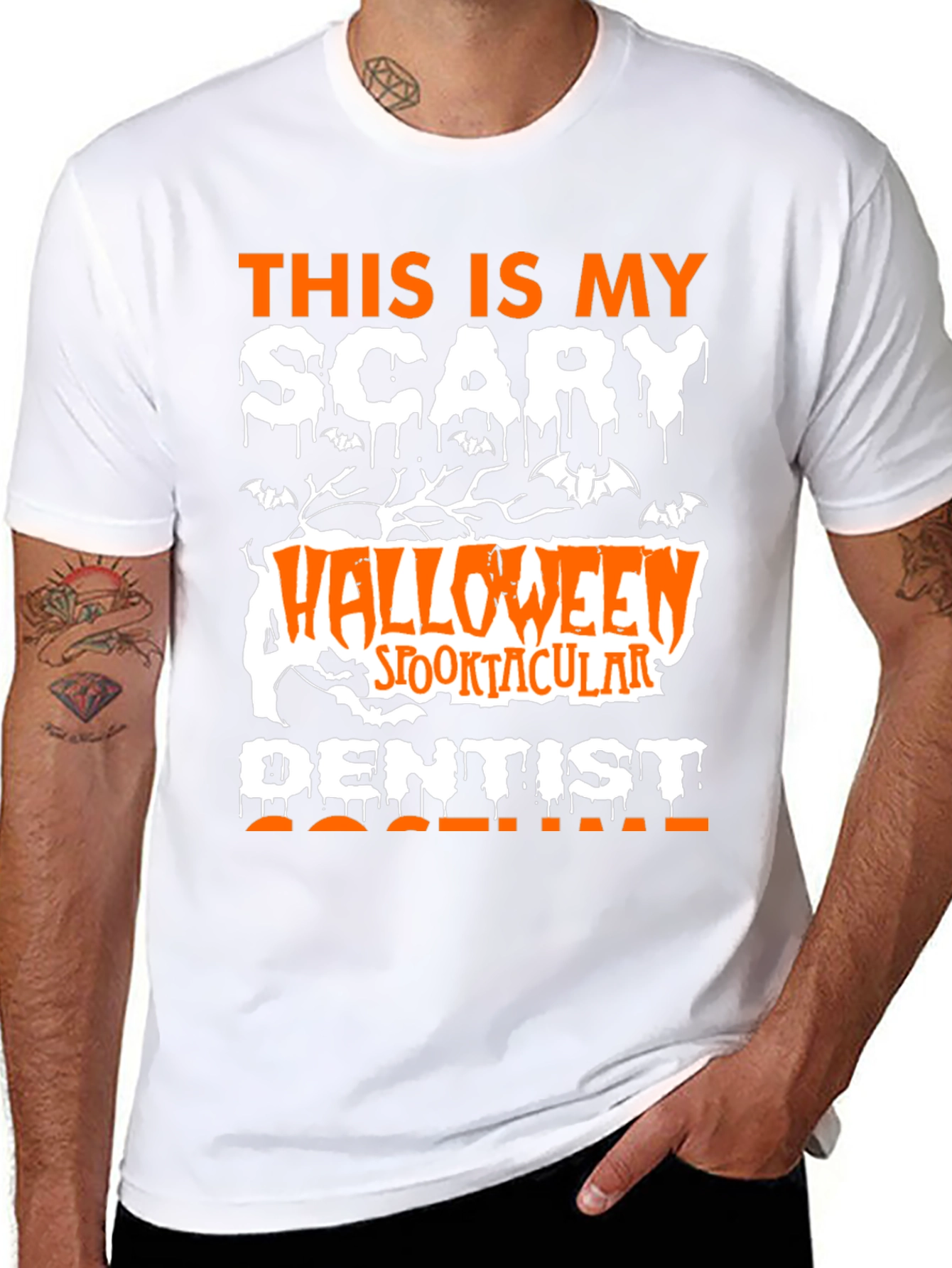 Black Scary Halloween Dentist T-Shirt - Spooktacular! view 8