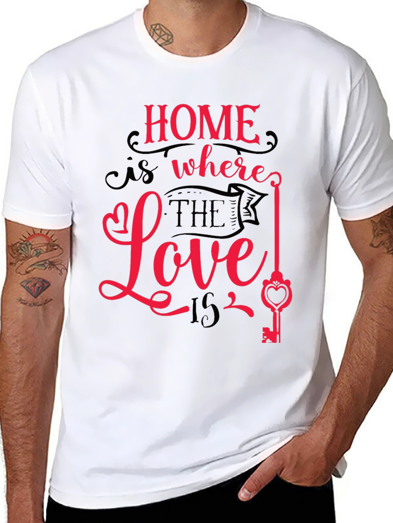 Black Home is Where the Love Is Graphic Tee view 8
