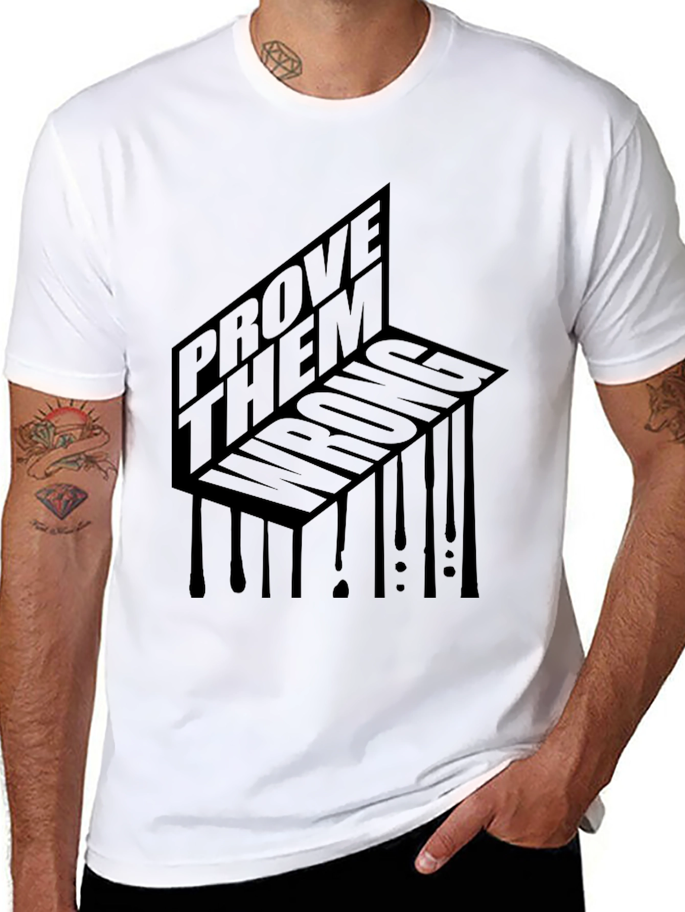 Black Prove Them Wrong Graphic Tee - Mens Black T-Shirt view 8