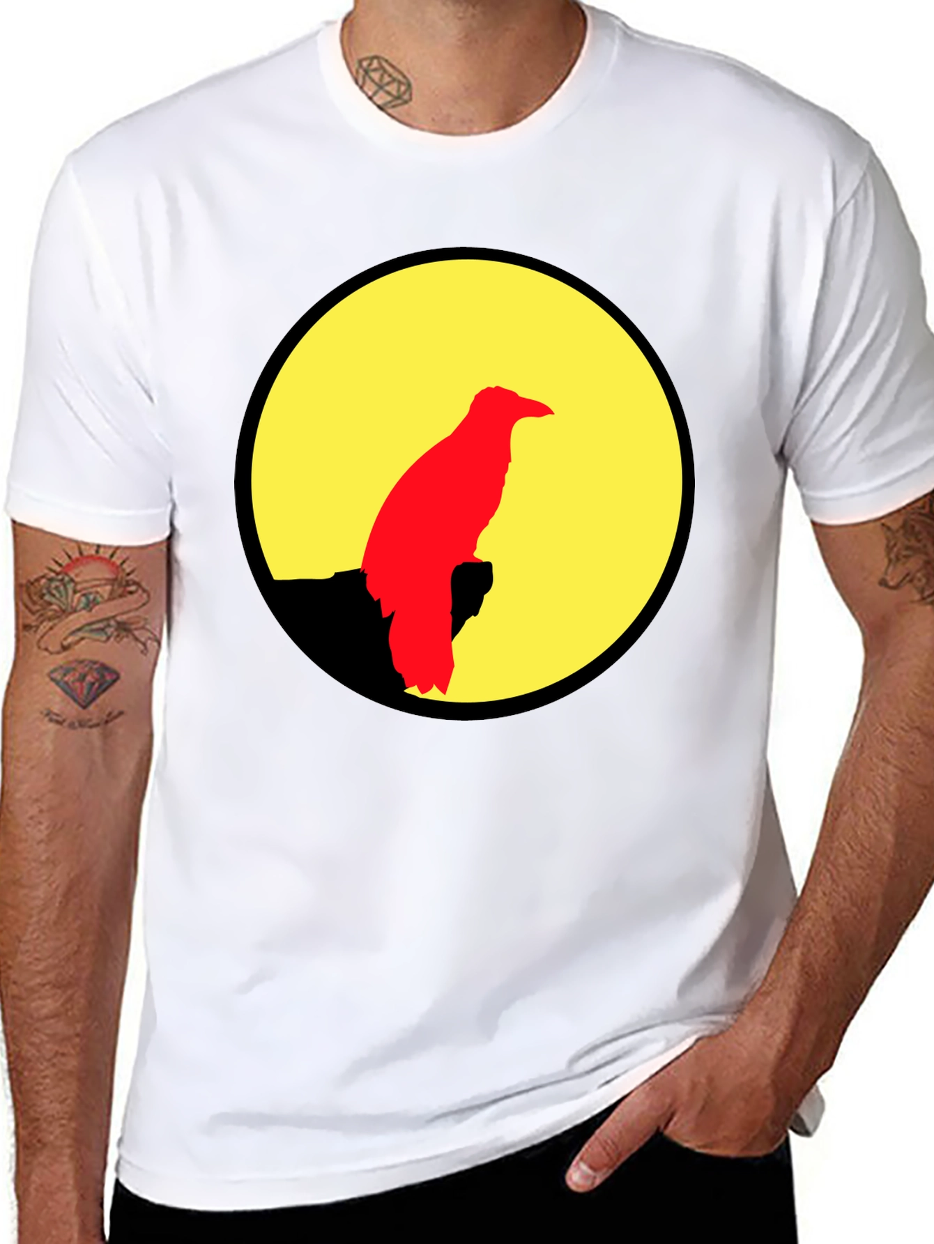 Black Raven Silhouette Graphic Tee - Black view 8