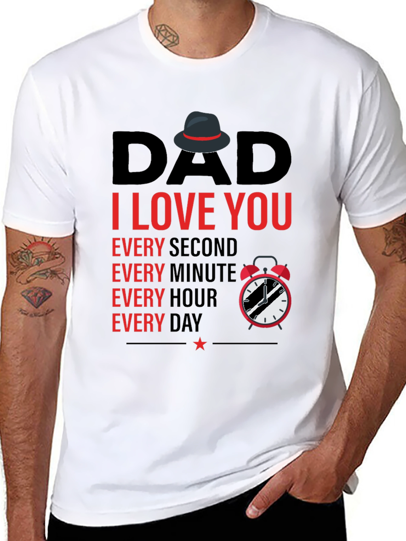 Black Dad I Love You Black T-Shirt view 8