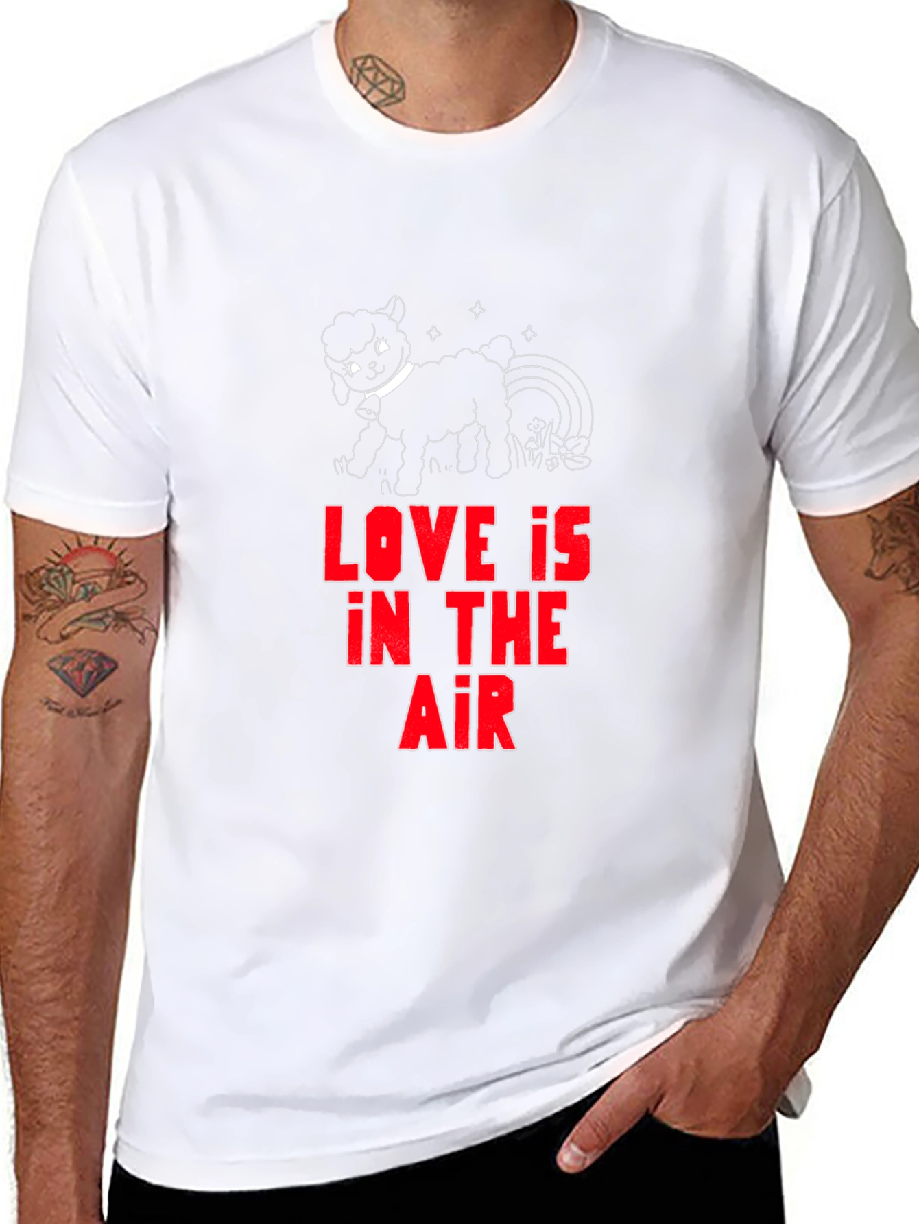 Black Love is in the Air Graphic Tee - Black Cotton T-Shirt view 8