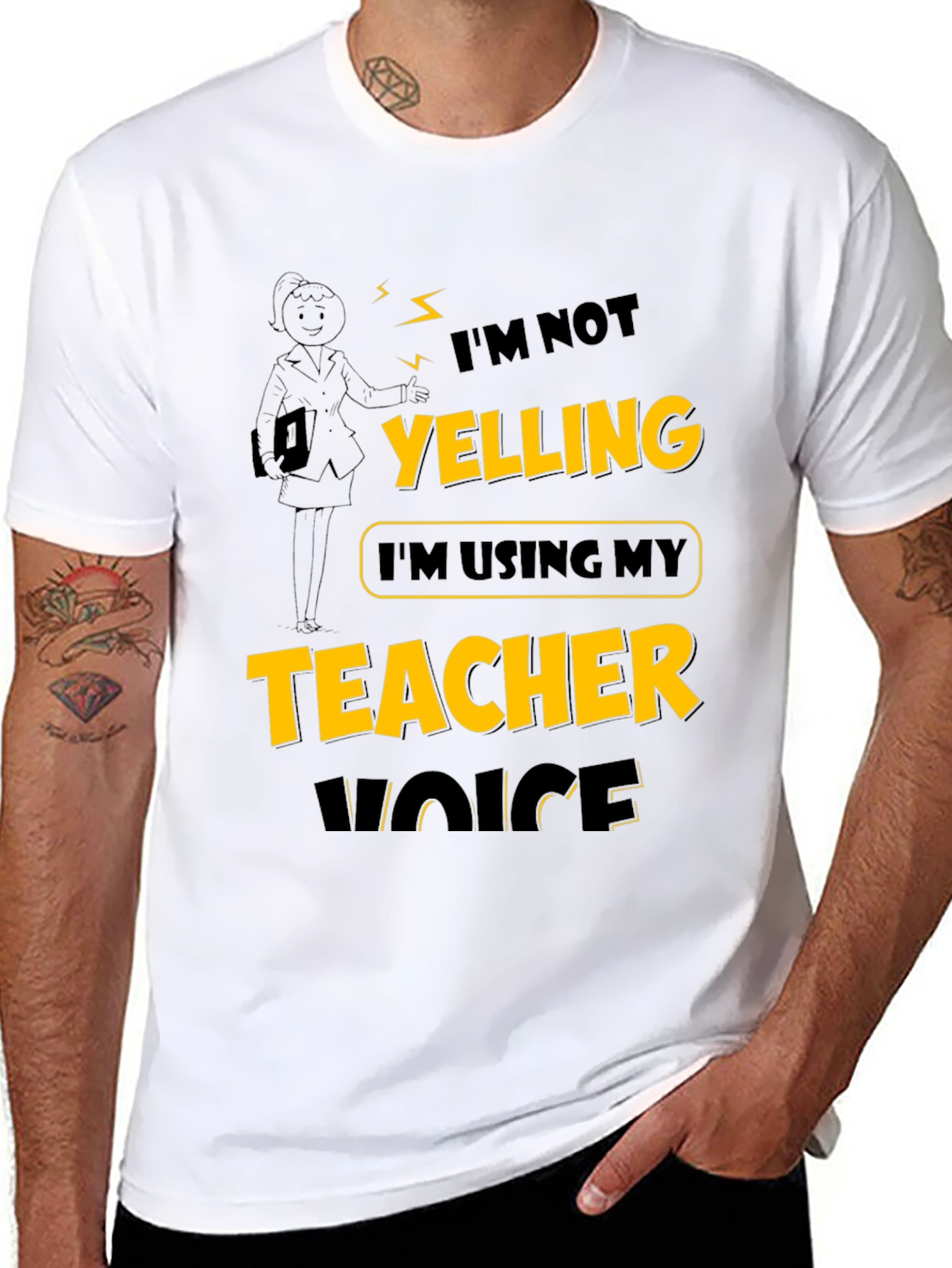 Black Teacher Voice T-Shirt: Funny Novelty Tee view 8