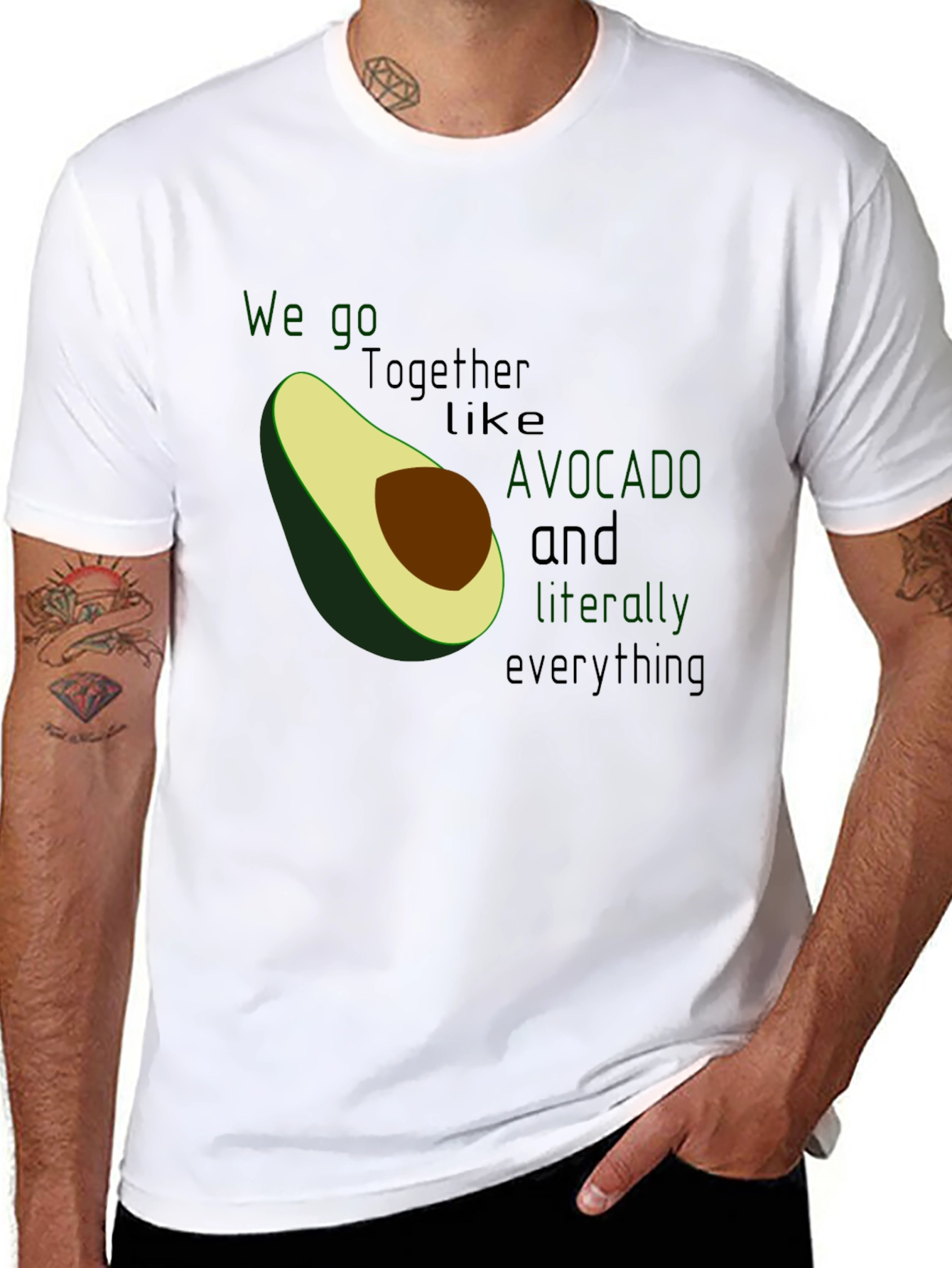Black Avocado Love Graphic Tee - We Go Together Like Avocado and Everything view 8