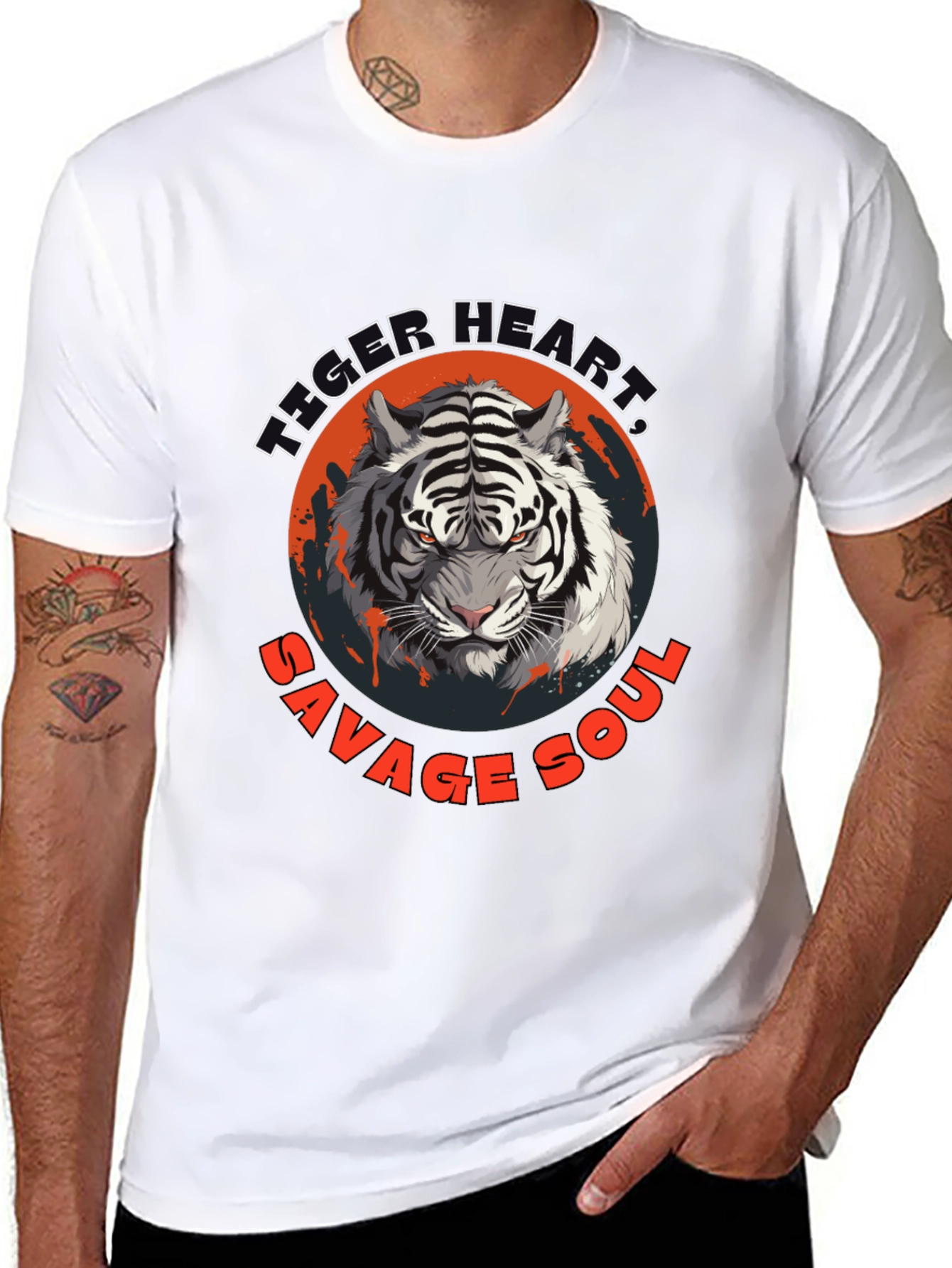 Black Tiger Heart Savage Soul Graphic Tee view 8