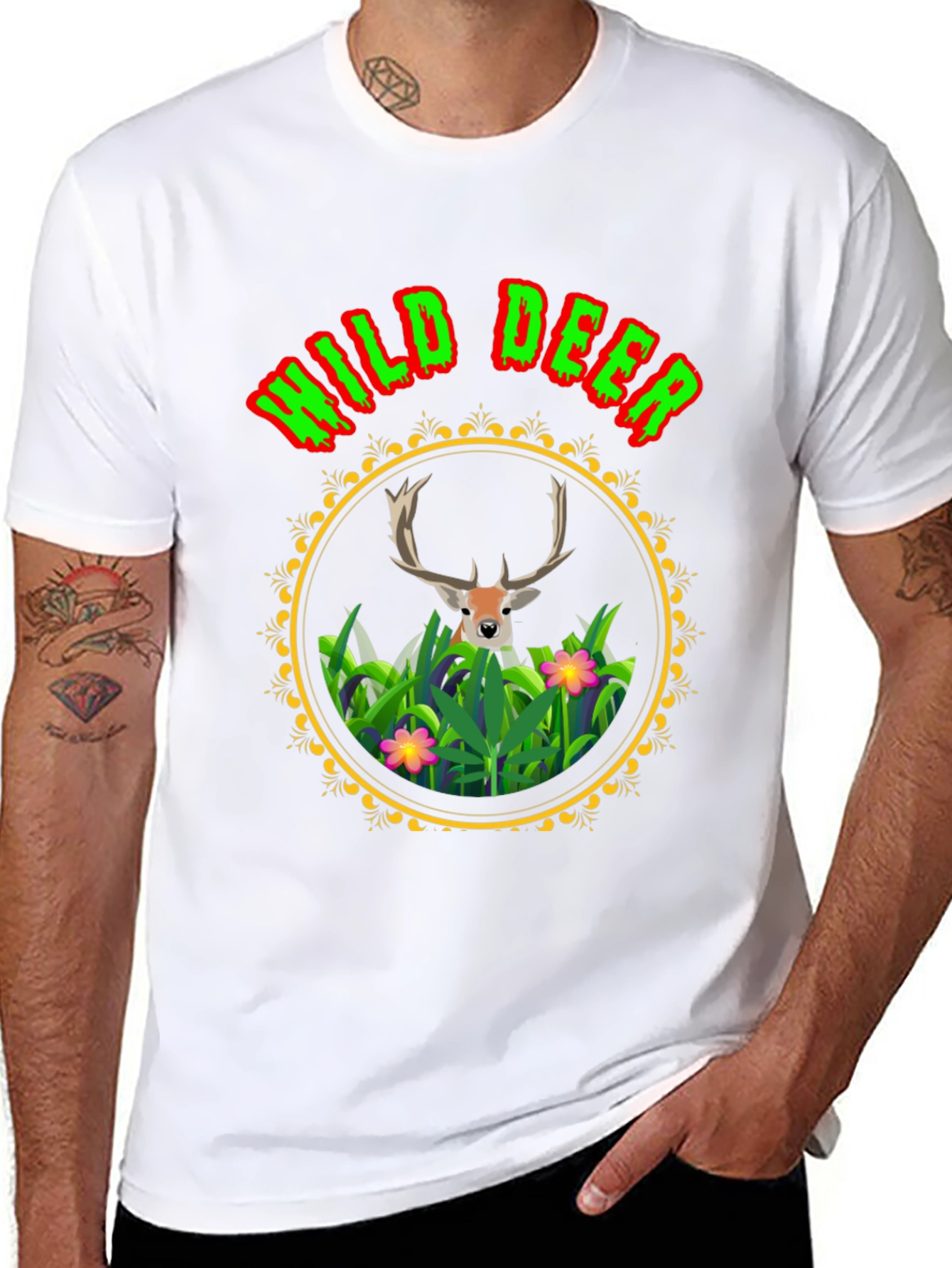 Black Wild Deer Graphic Tee - Nature Lover Shirt view 8