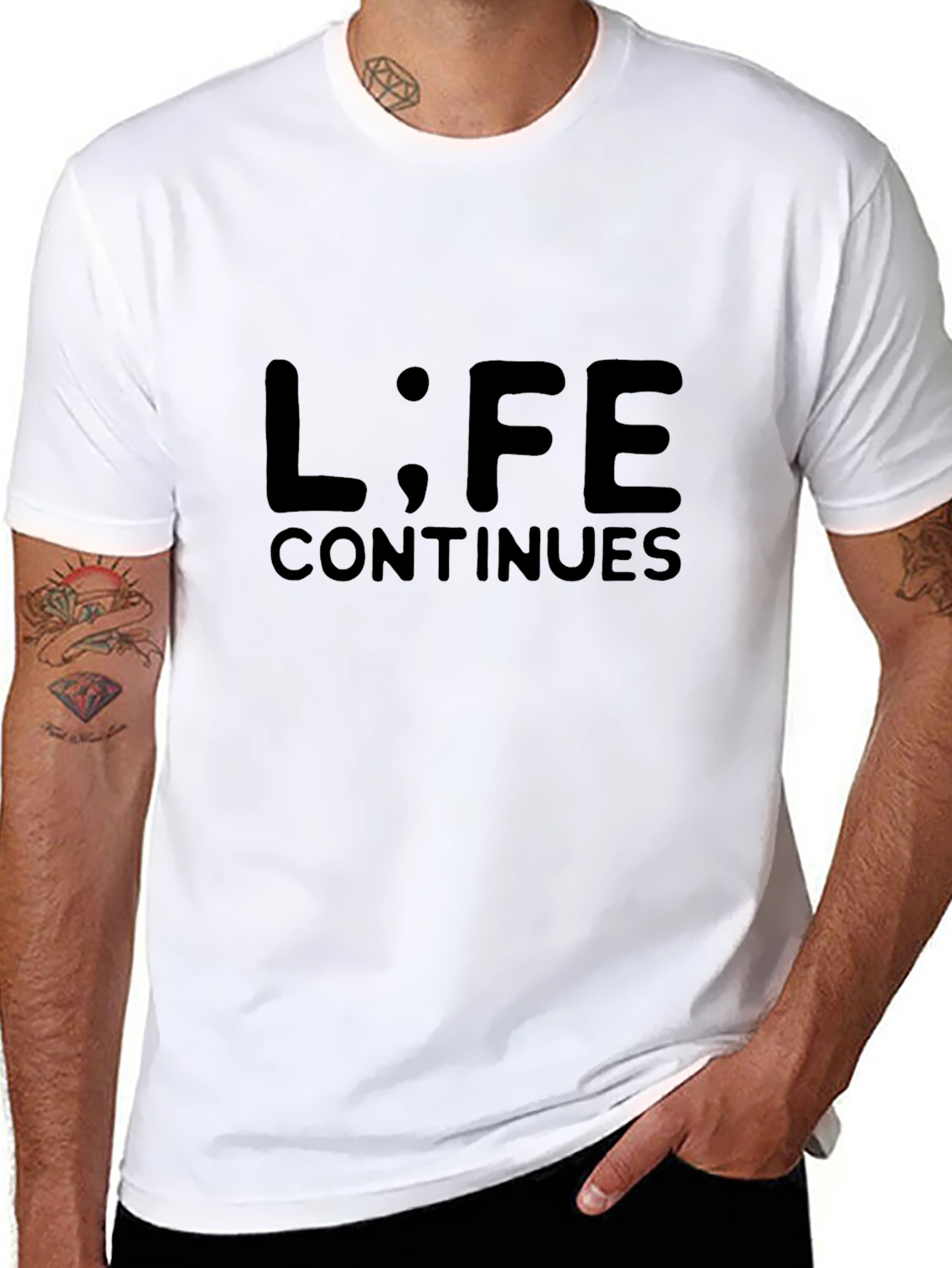 Black Life Goes On Graphic Tee - Soft Cotton Comfort view 8