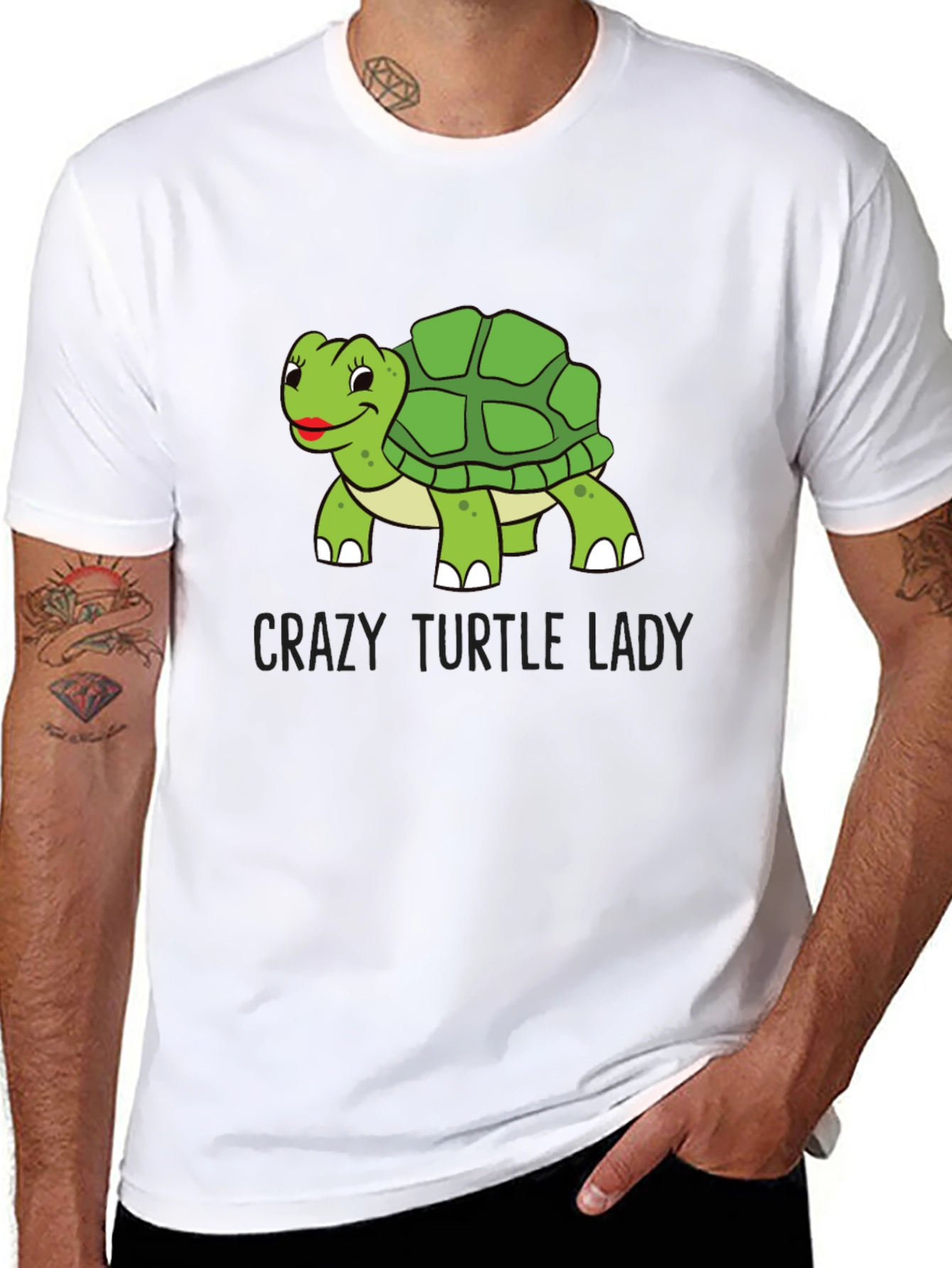 Black Crazy Turtle Lady T-Shirt view 8